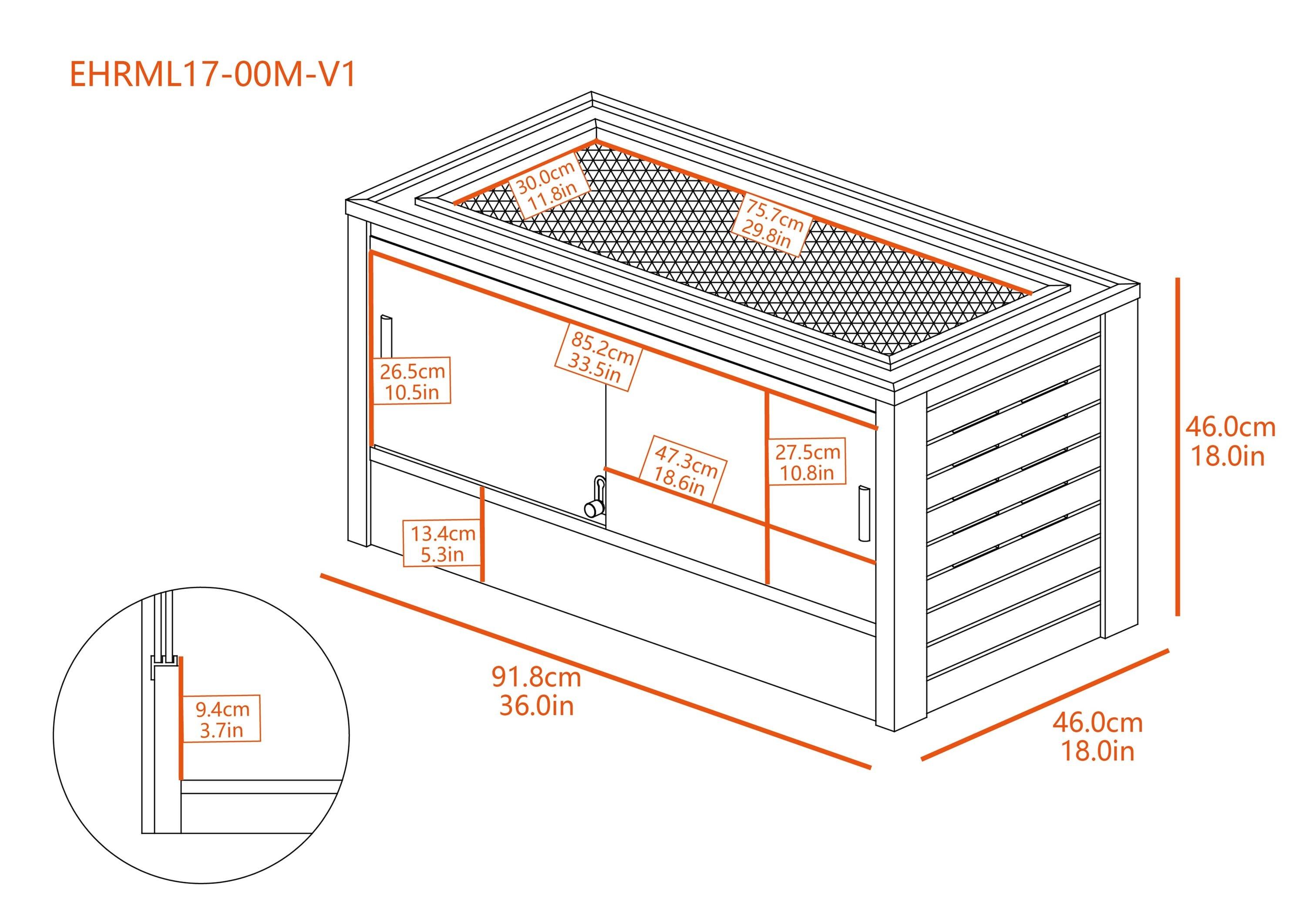 New Age Pet® ECOFLEX® 36 in. Mojave Reptile Terrarium Lounge - Durable Composite Habitat with Ventilated Side Panels, Removable Sliding Glass Doors and Mesh Screen Top for UV/Heat Lamp Setup
