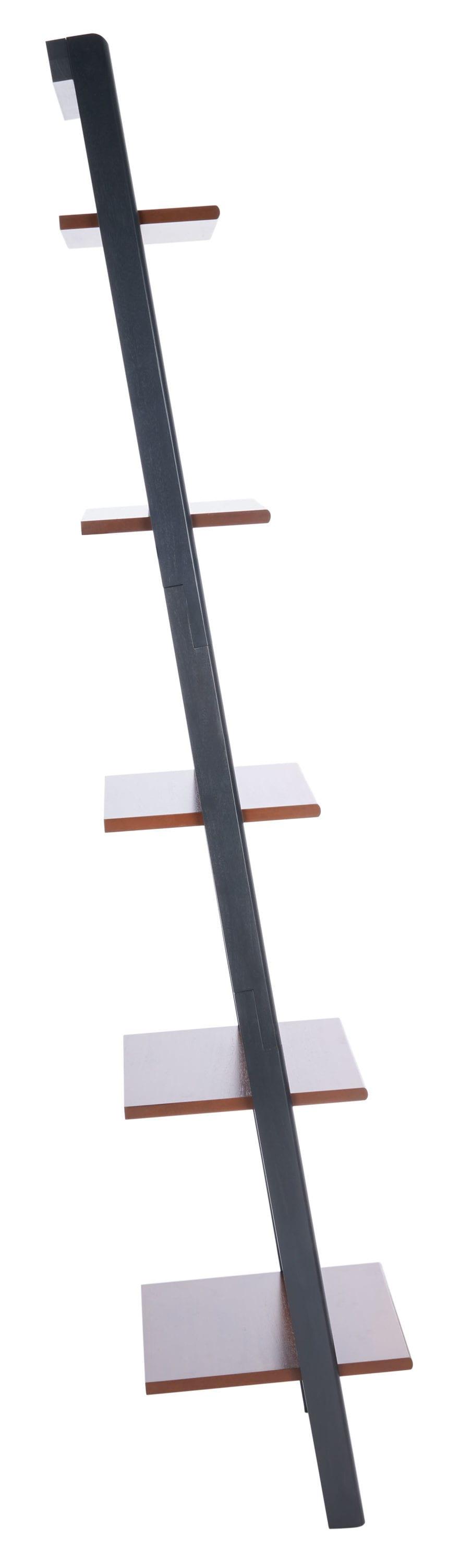 Allaire 5 Tier Leaning Etagere - ETG9400 - Honey Brown/Charcoal - Safavieh