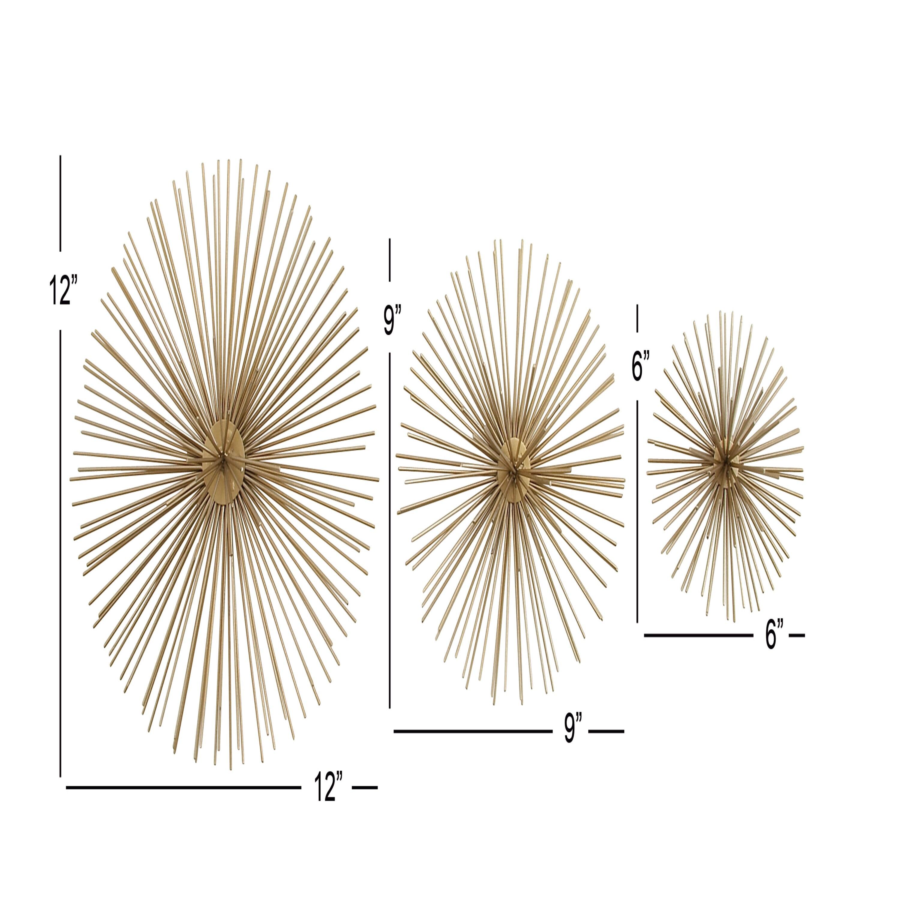 Metal 3D Short Spike Starburst Home Wall Decor