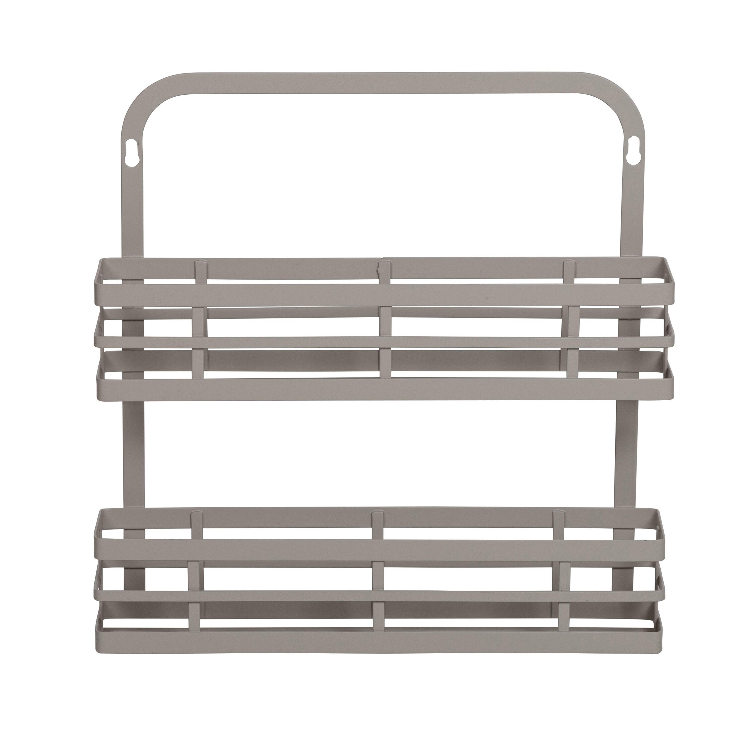 Honey-Can-Do Steel 2-Tier 15" H Hanging Spice Rack, Gray
