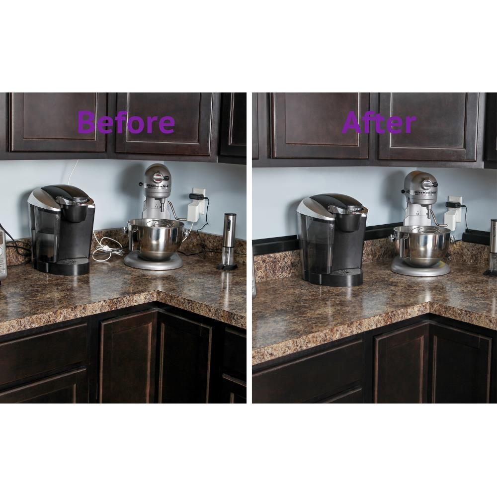 Fleming Supply J Channel Desk Cable Organizer/Cord Concealer Kit - Black, 10 Non-Locking Channels