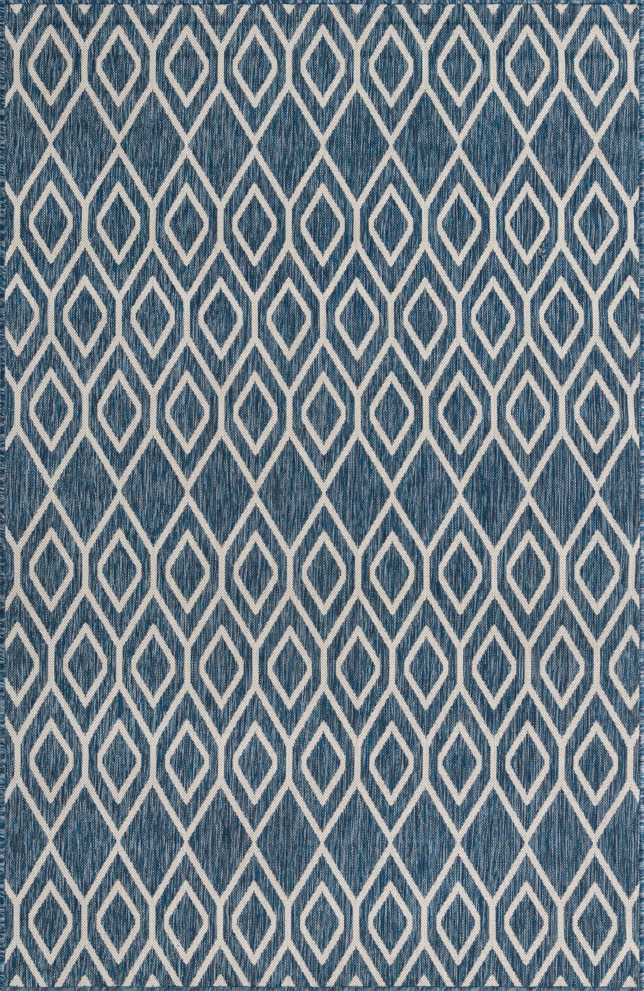 Jill Zarin Outdoor Collection Area Rug - Turks and Caicos (5' 3" x 8' Rectangle Blue/Ivory)