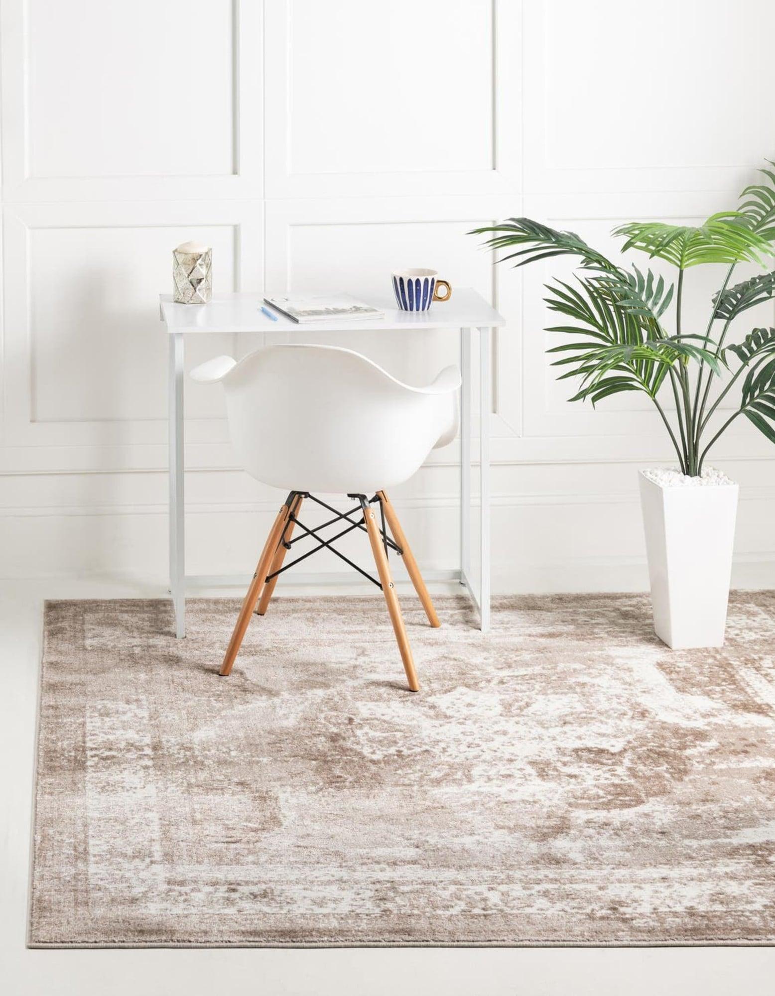 Unique Loom 8' 0 x 8' 0 Sofia Salle Garnier Beige Area Rug