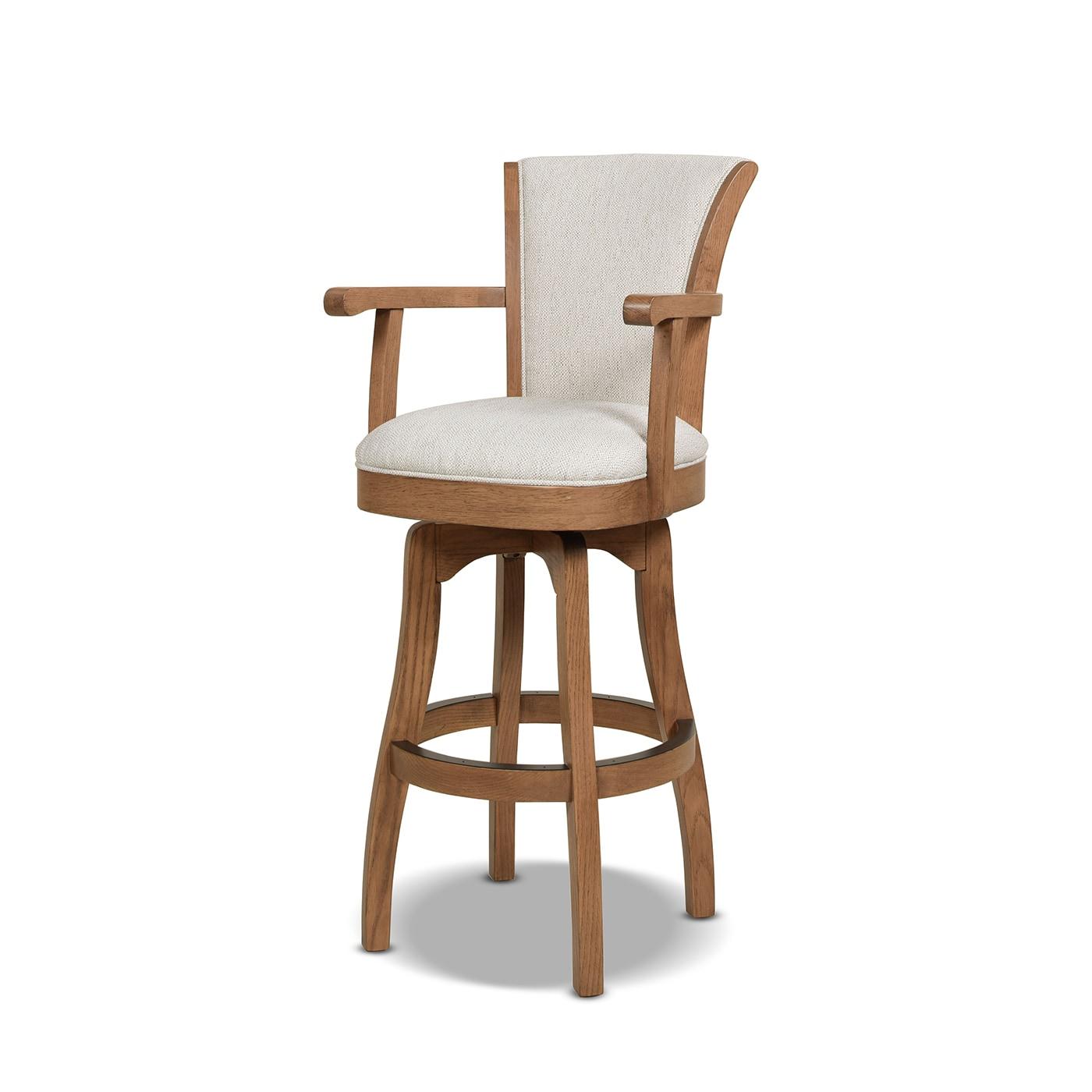 Jennifer Taylor Home Williams 31" Swivel Bar Stool with Armrests White Pepper