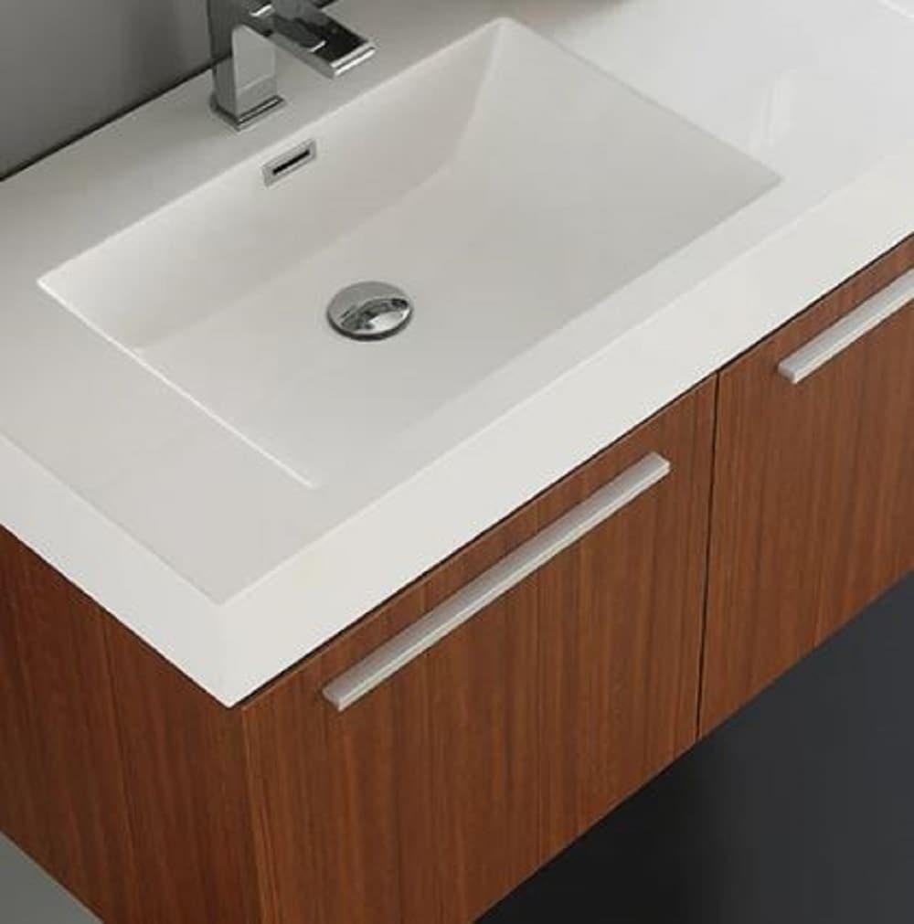 Fresca Vista 60'' Wall Mounted Modern Double Bathroom Vanity with Acrylic Vanity Top