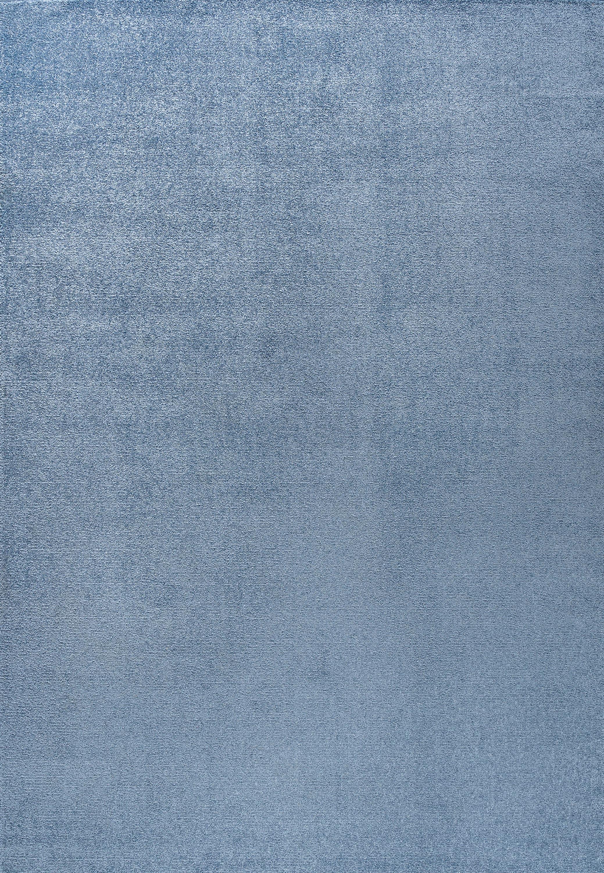 10' X 14' Rectangle Haze Solid Low-Pile Area Rug , Classic Blue - JONATHAN Y