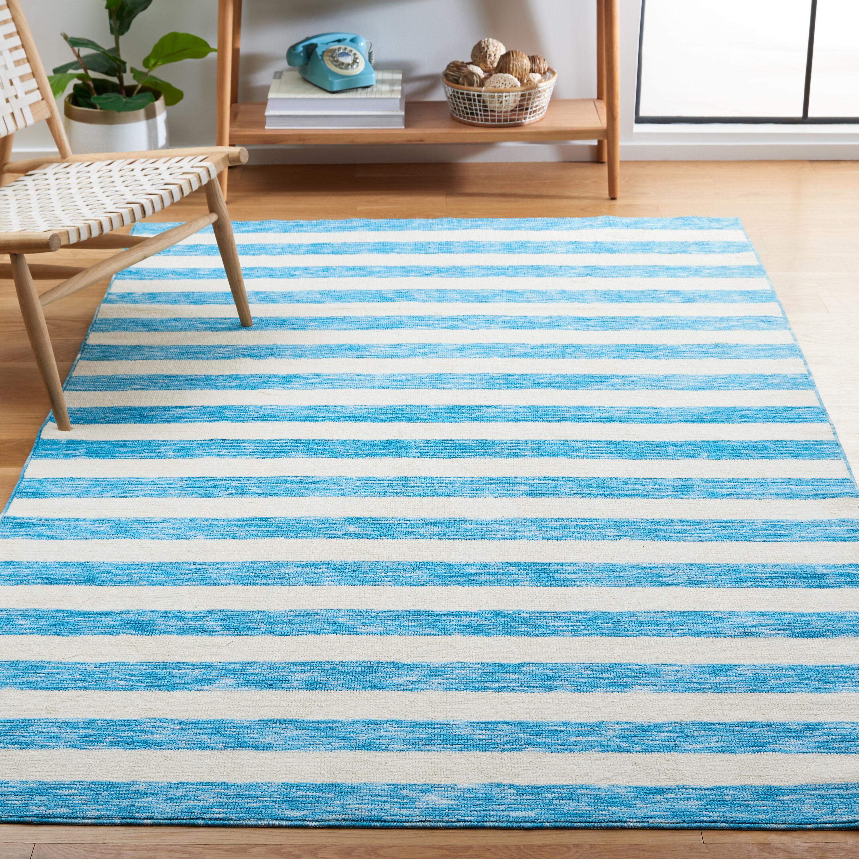 Easy Care ECR115 Power Loomed Machine Washable Area Rug - Blue/Ivory - 6'x9' - Safavieh.