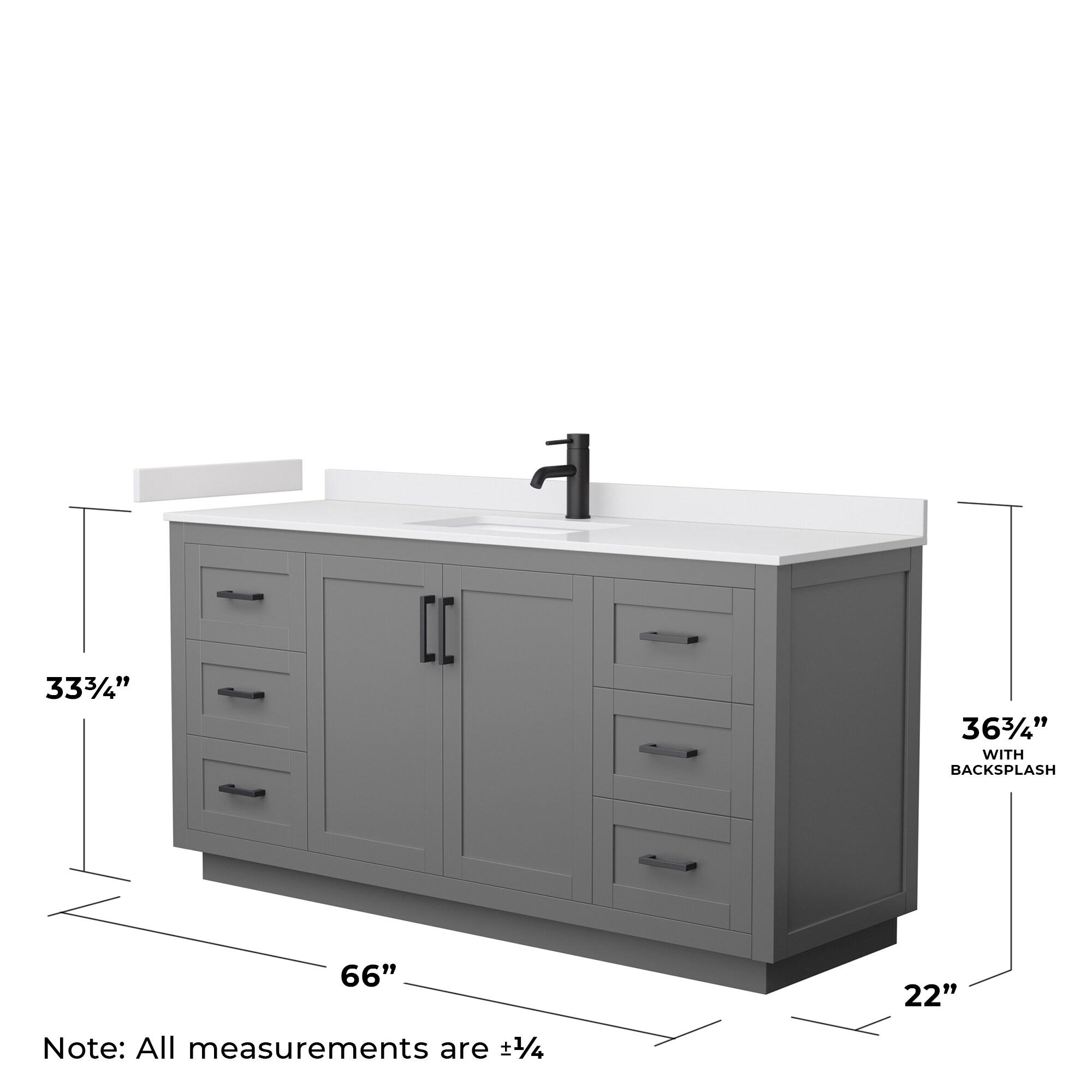 Miranda 66" Freestanding Single Bathroom Vanity with Cultured Marble Top