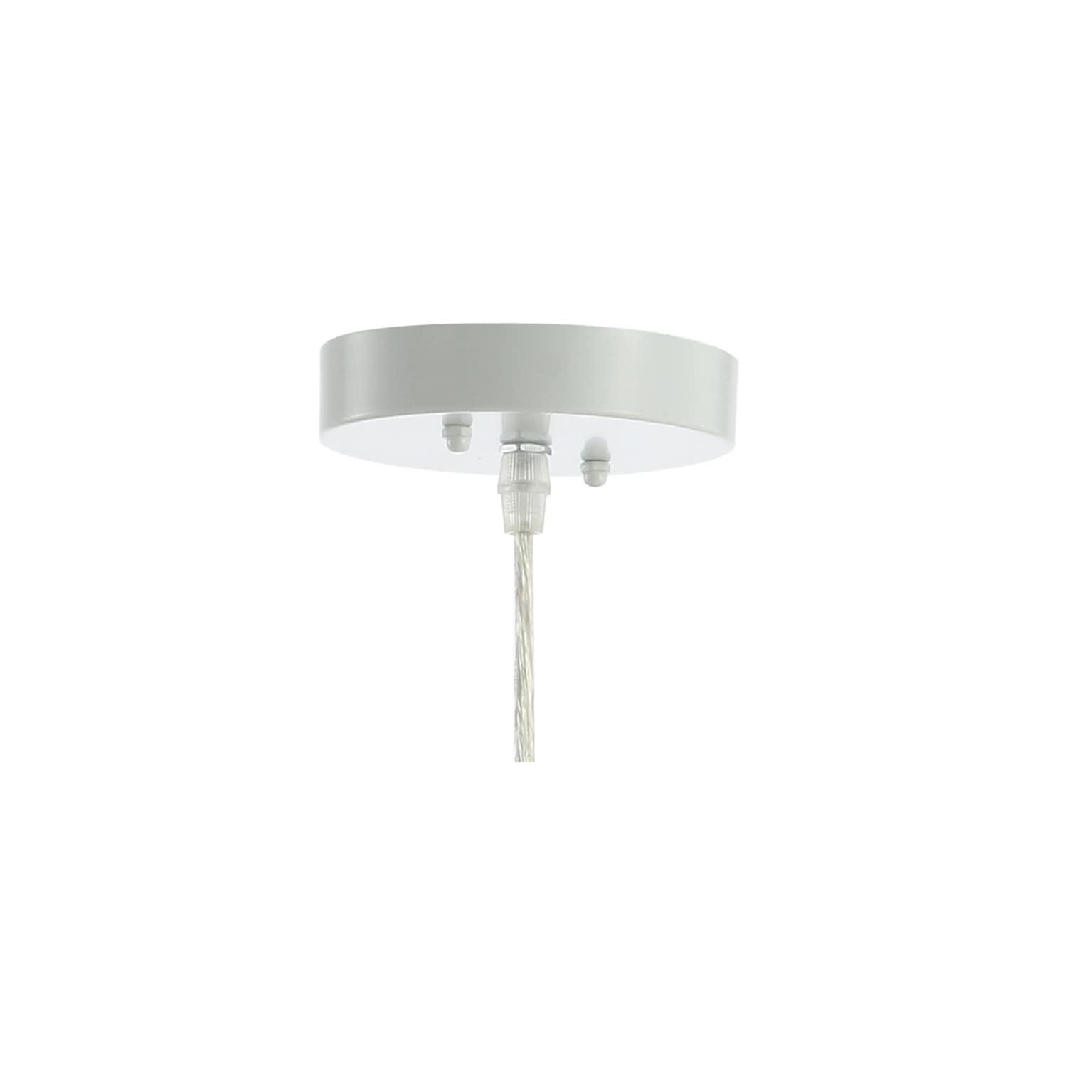 Luna 15.75" 1-Light Bohemian Modern Woven Rattan/Iron LED Pendant, White