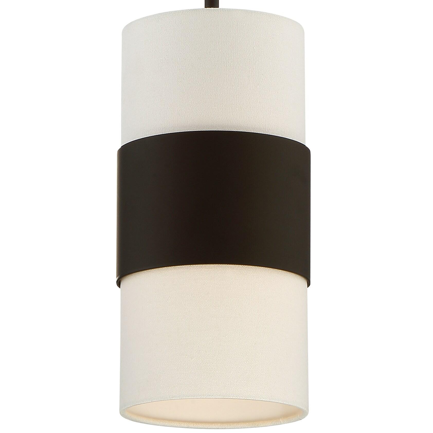 Grayson Dark Bronze Mini Pendant with Silk Shade