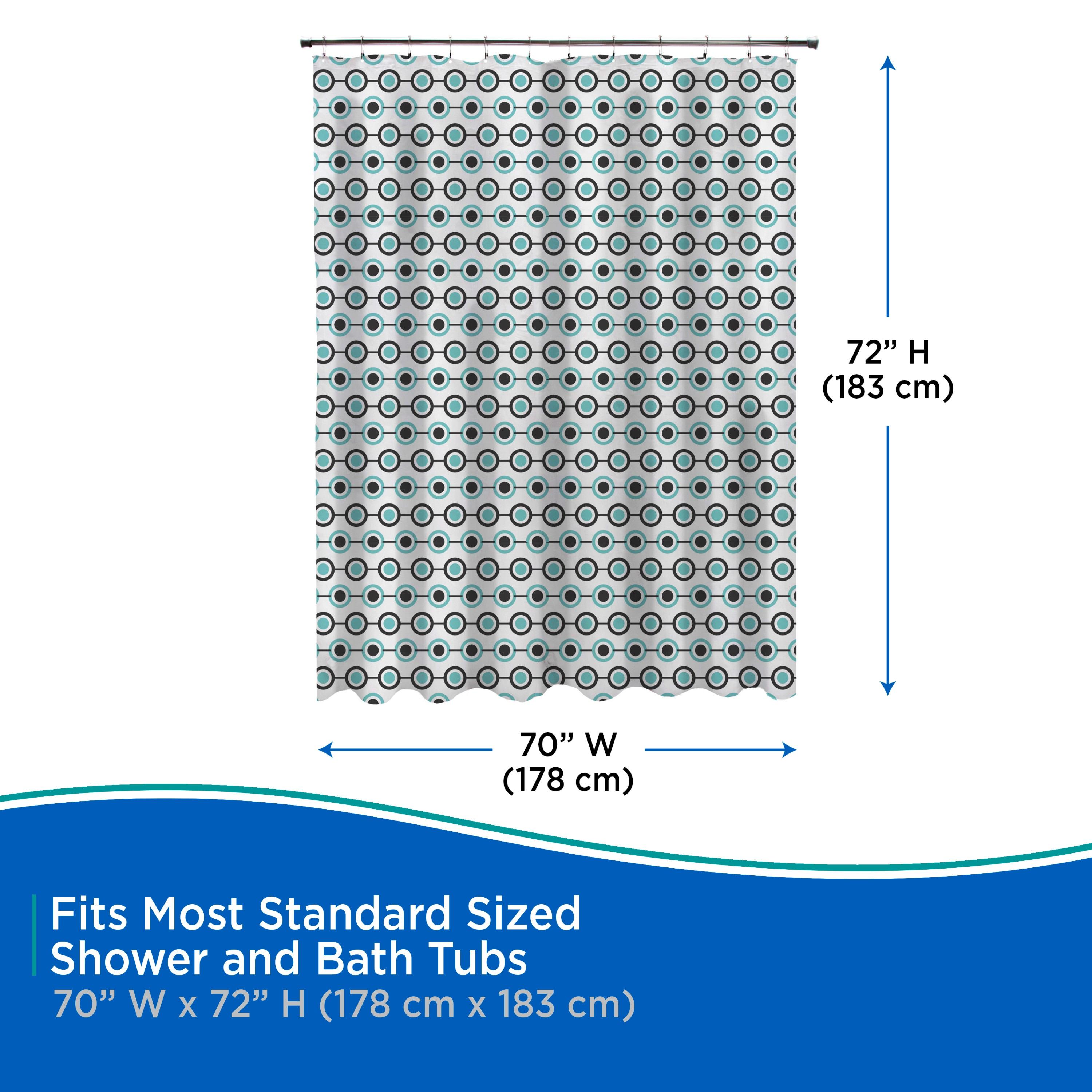 Kenney® Medium Weight Decorative PEVA Shower Curtain Liner, 70" W x 72" H, Lots of Dots