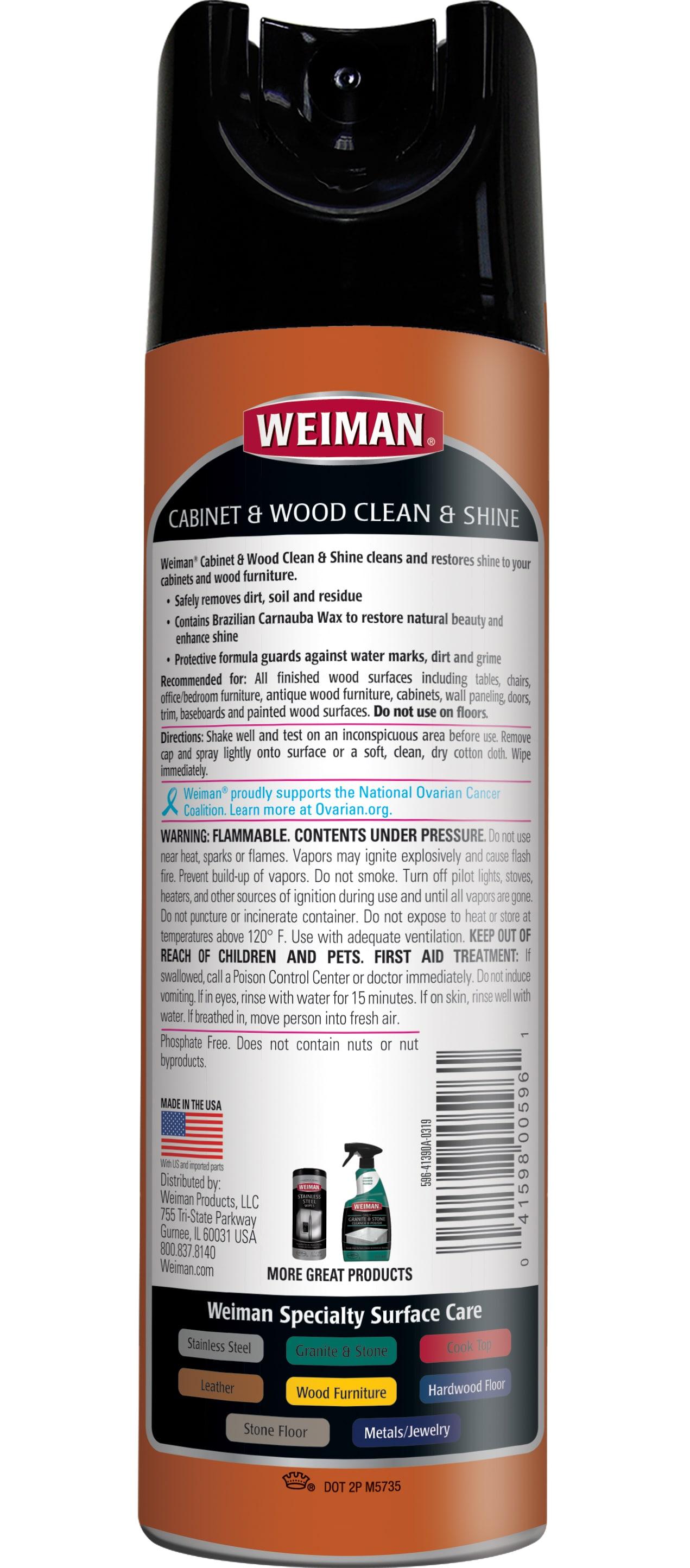 Weiman 596 Cabinet & Wood Clean & Shine, 17-oz. Aerosol - Quantity 1