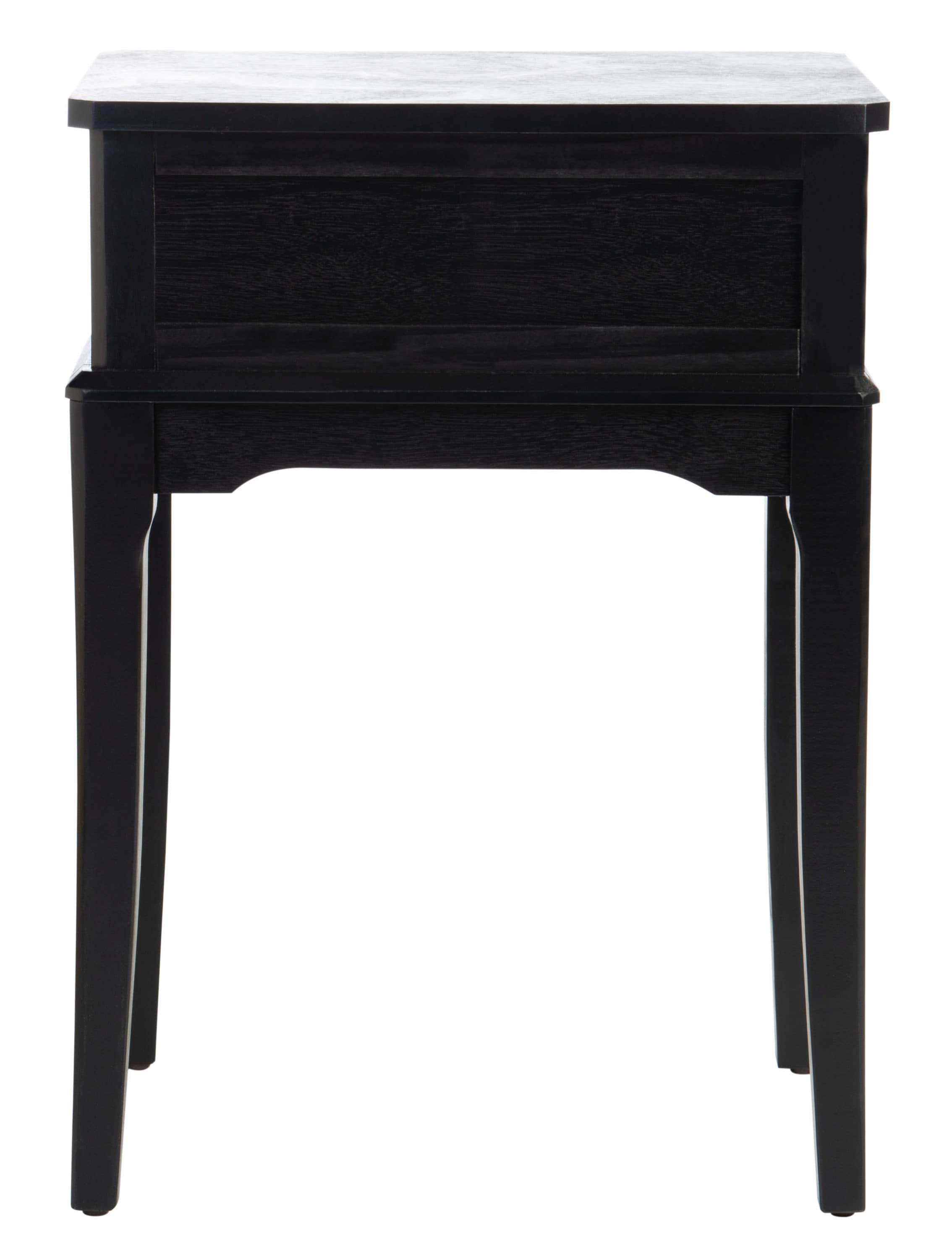 SAFAVIEH Opal French Black Rectangle Wood Storage End Table (17 in. W x 13 in. D x 23.5 in. H)
