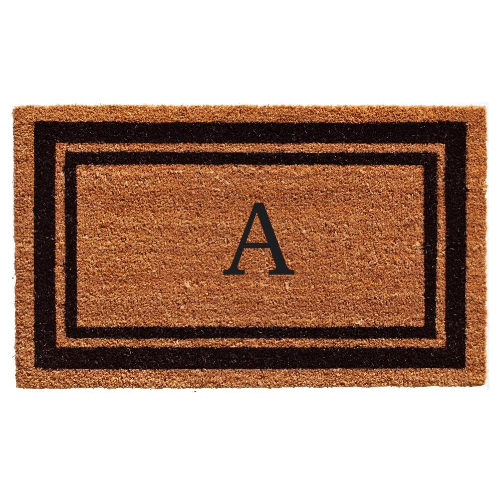 Calloway Mills Black Border 24" x 36" Monogram Outdoor Doormat (Letter A)