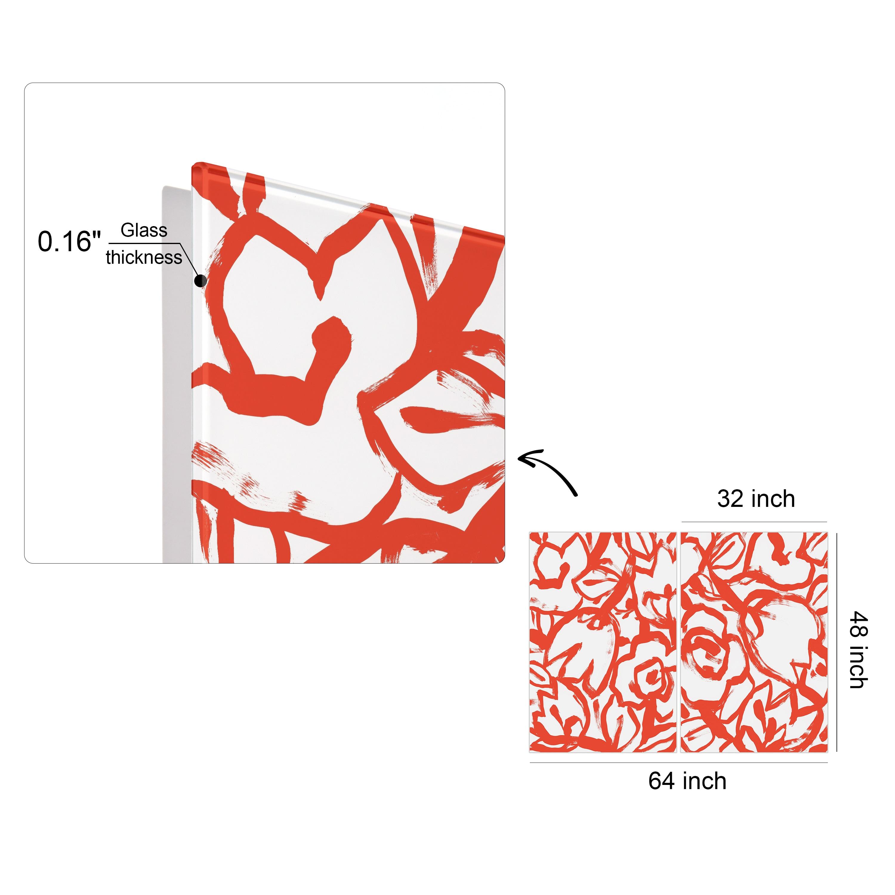 Empire Art Direct " Scarlet Blooms I & II " 2 - Pieces