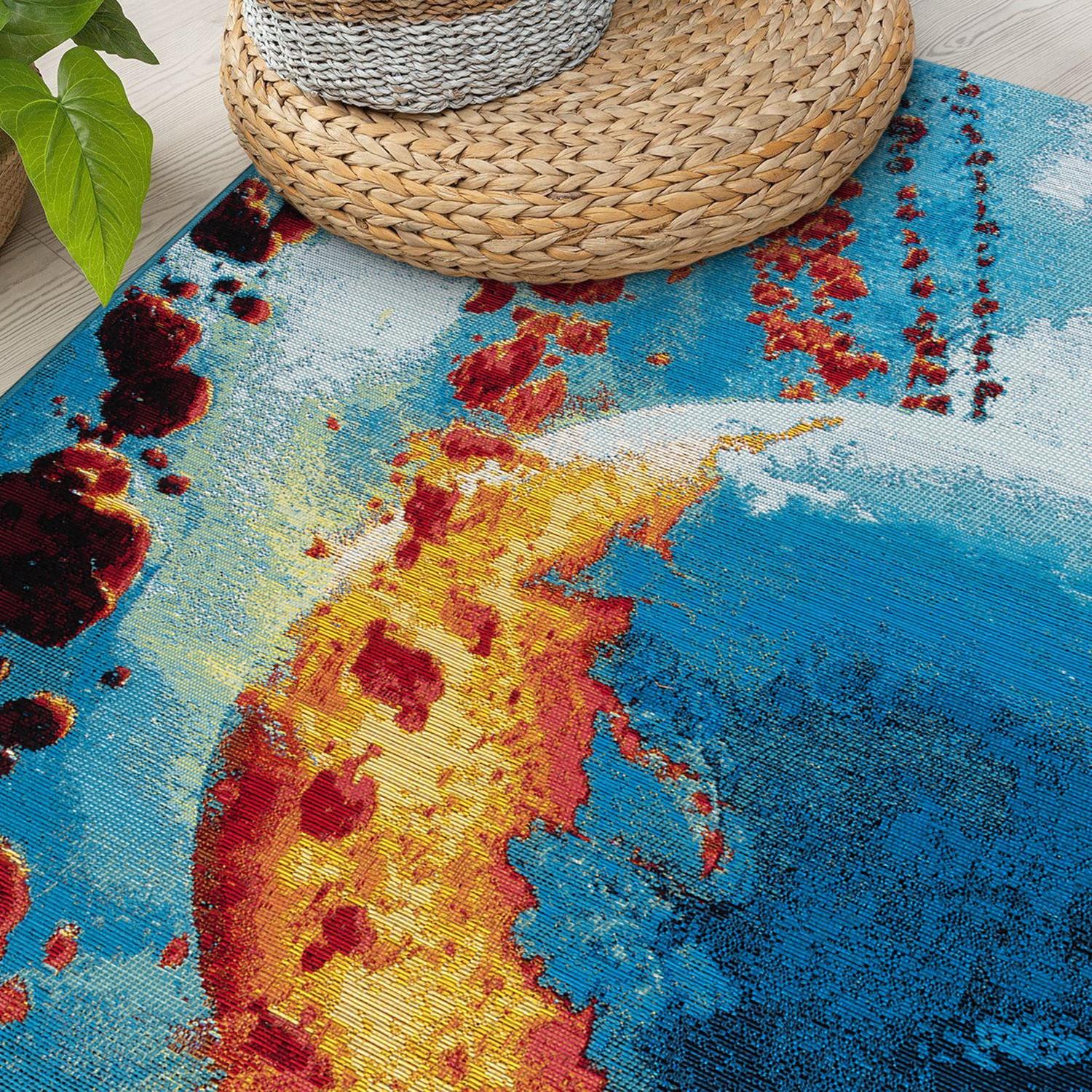 World Rug Gallery Galactic Wonder Galaxy Indoor/Outdoor Area Rug - Multi 5'3"X7'