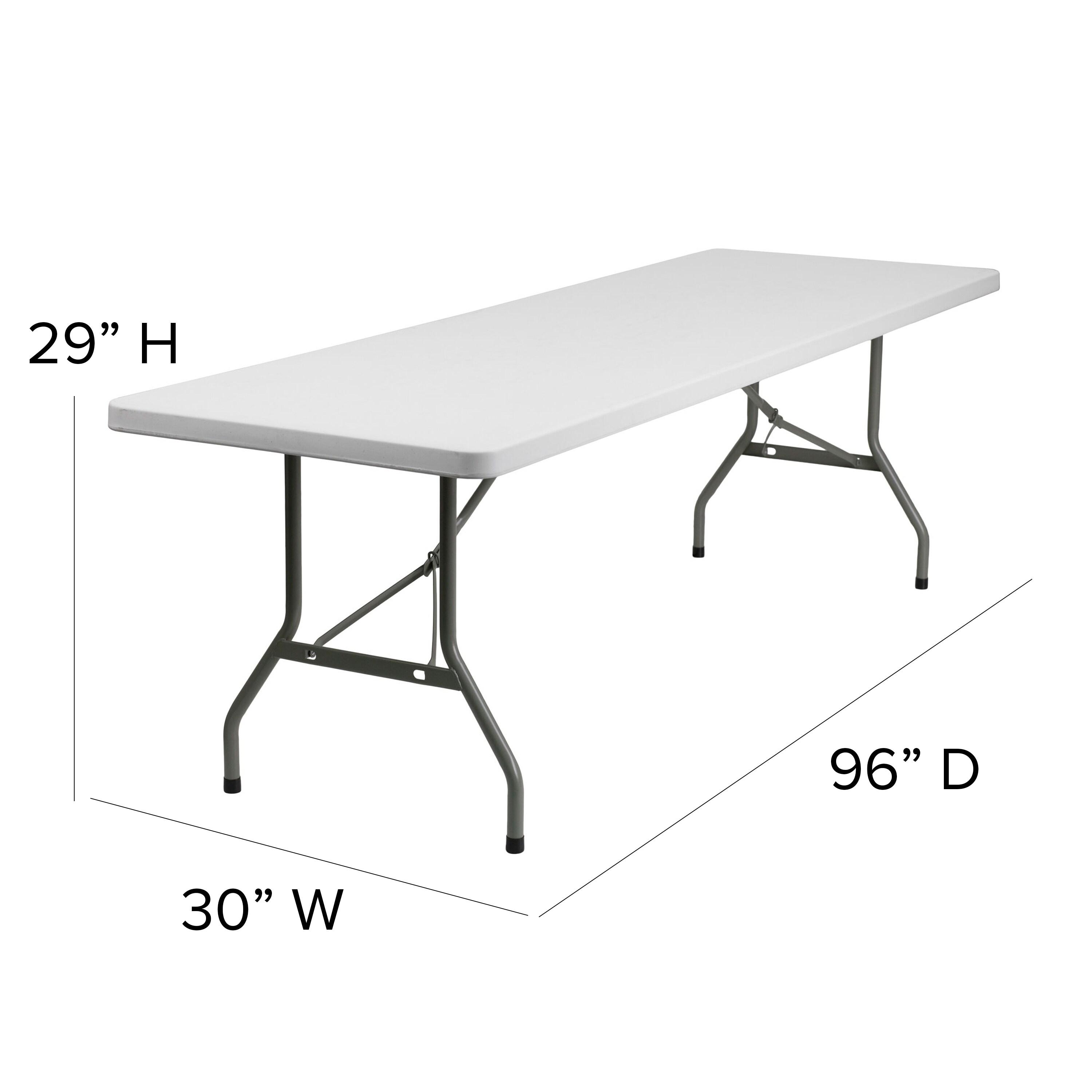 Flash Furniture Elon 8' Rectangular All-Occasion Plastic Folding Event Table, White