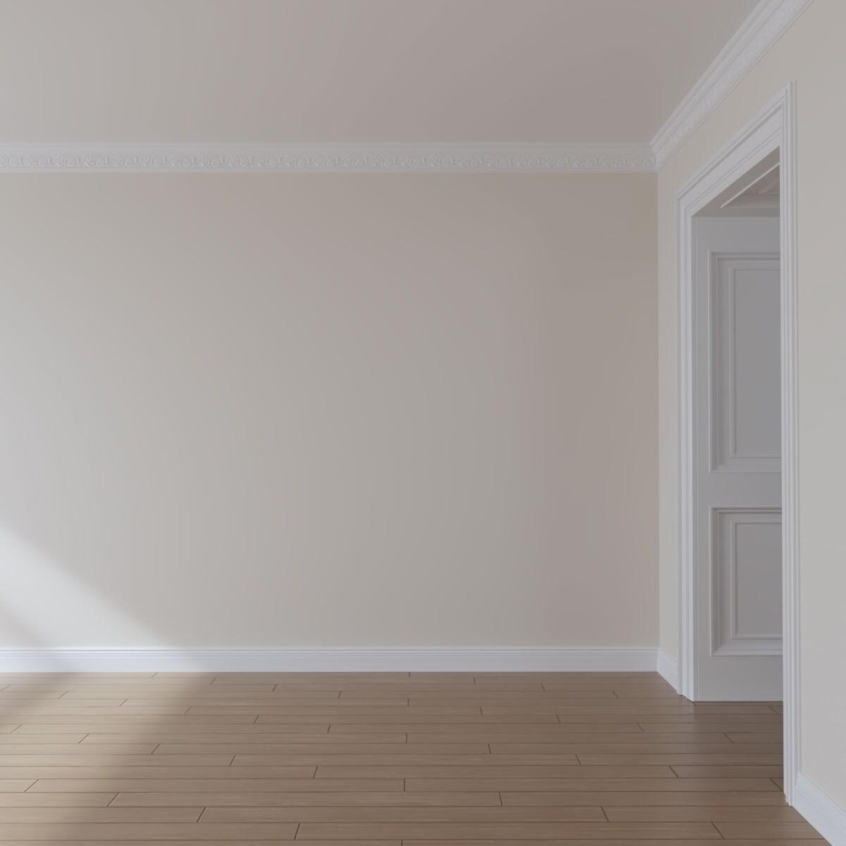 5 5/8"H x 2 1/4"P x 6"F x 94 1/2"L Floral Crown Moulding