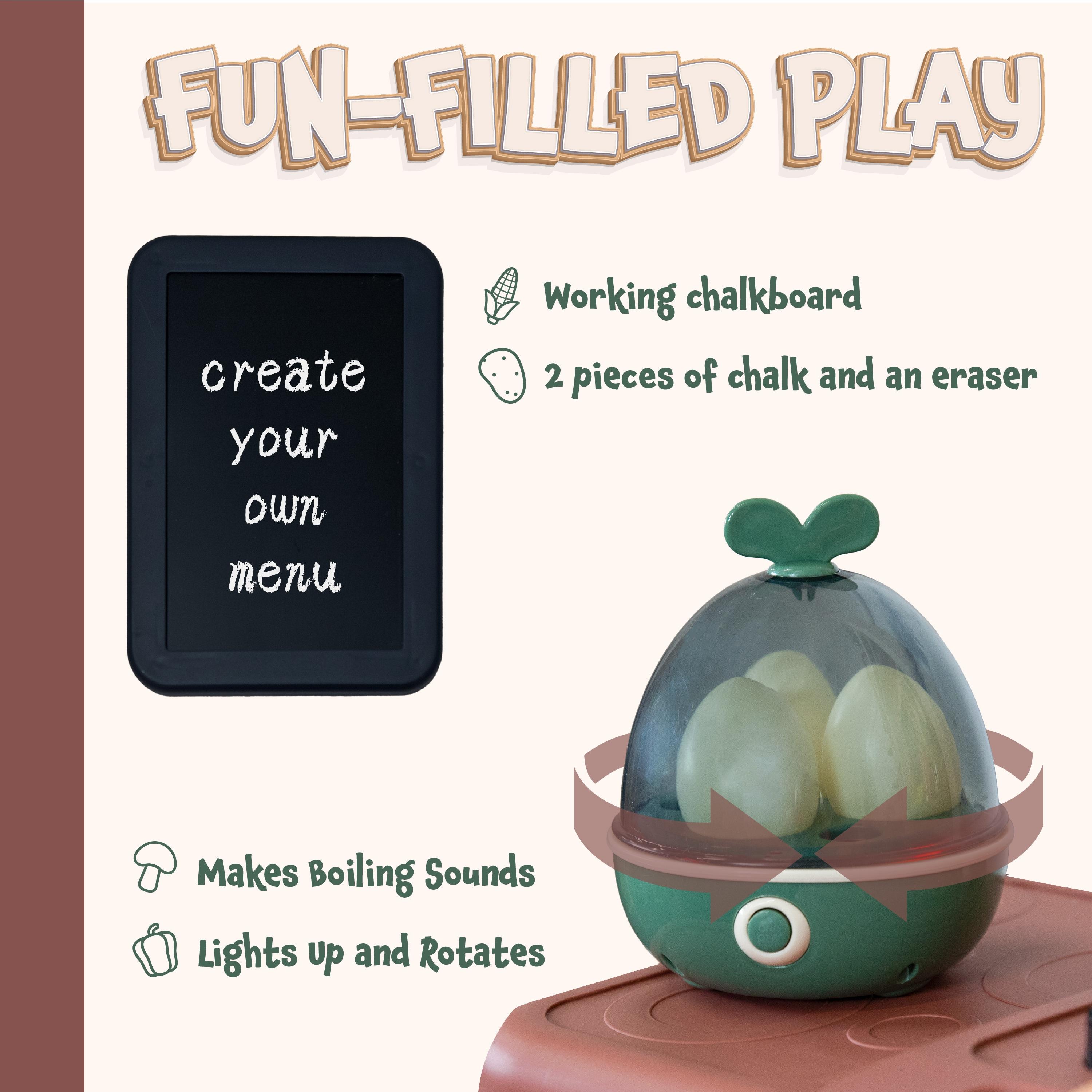 SunnyDaze Decor Mini Meals Kitchen Playset with Light, Sounds and Cooking Effects