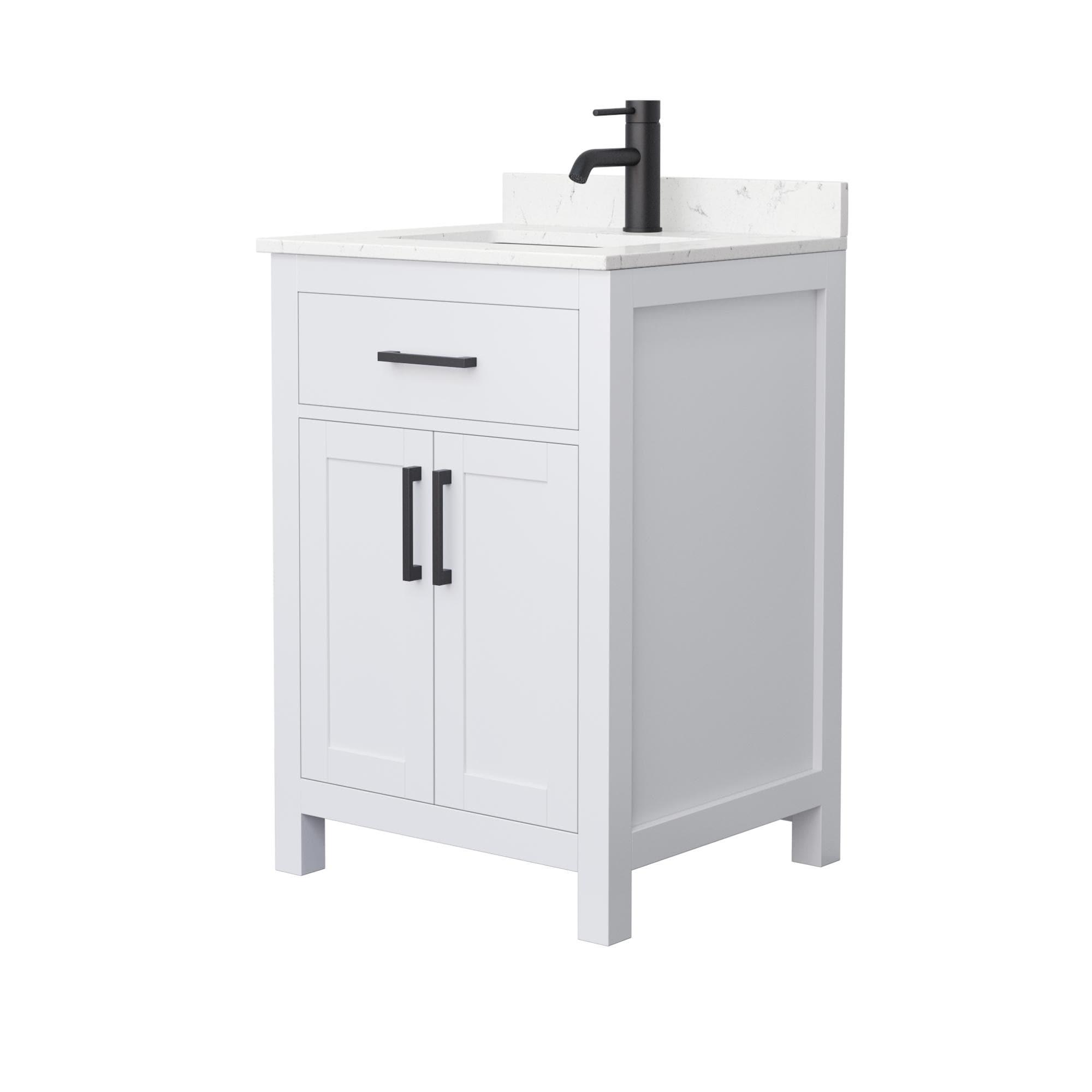 Wyndham Collection Beckett 24" Freestanding Single Bathroom Vanity with Cultured Marble Top