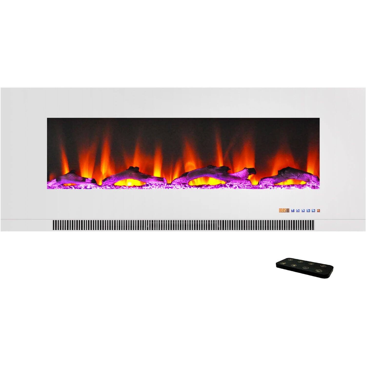 Cambridge Cambridge Wall Mount Electric Fireplace Heater with Remote Control for Indoor Use in Living Room, Bedroom, Home Office
