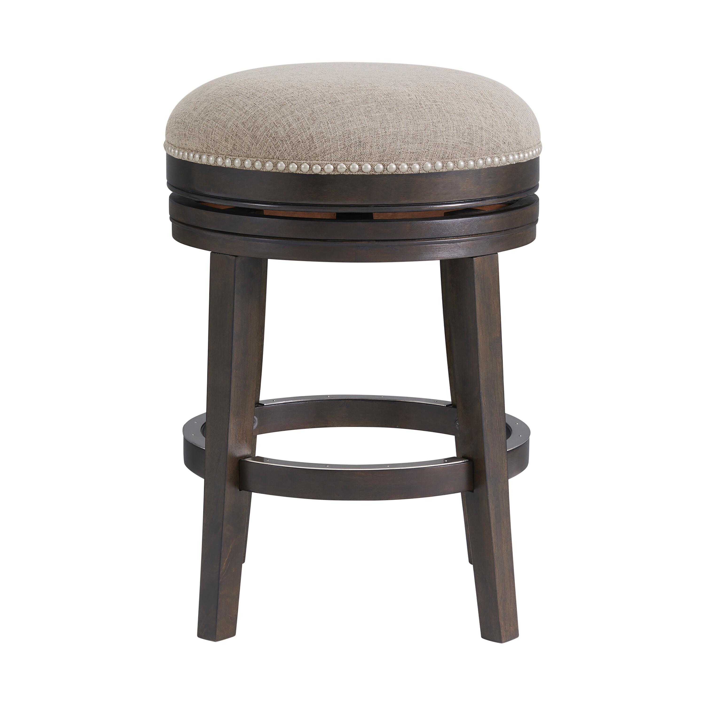 Clara Solid Rubber Wood Swivel Counter And Bar Stool