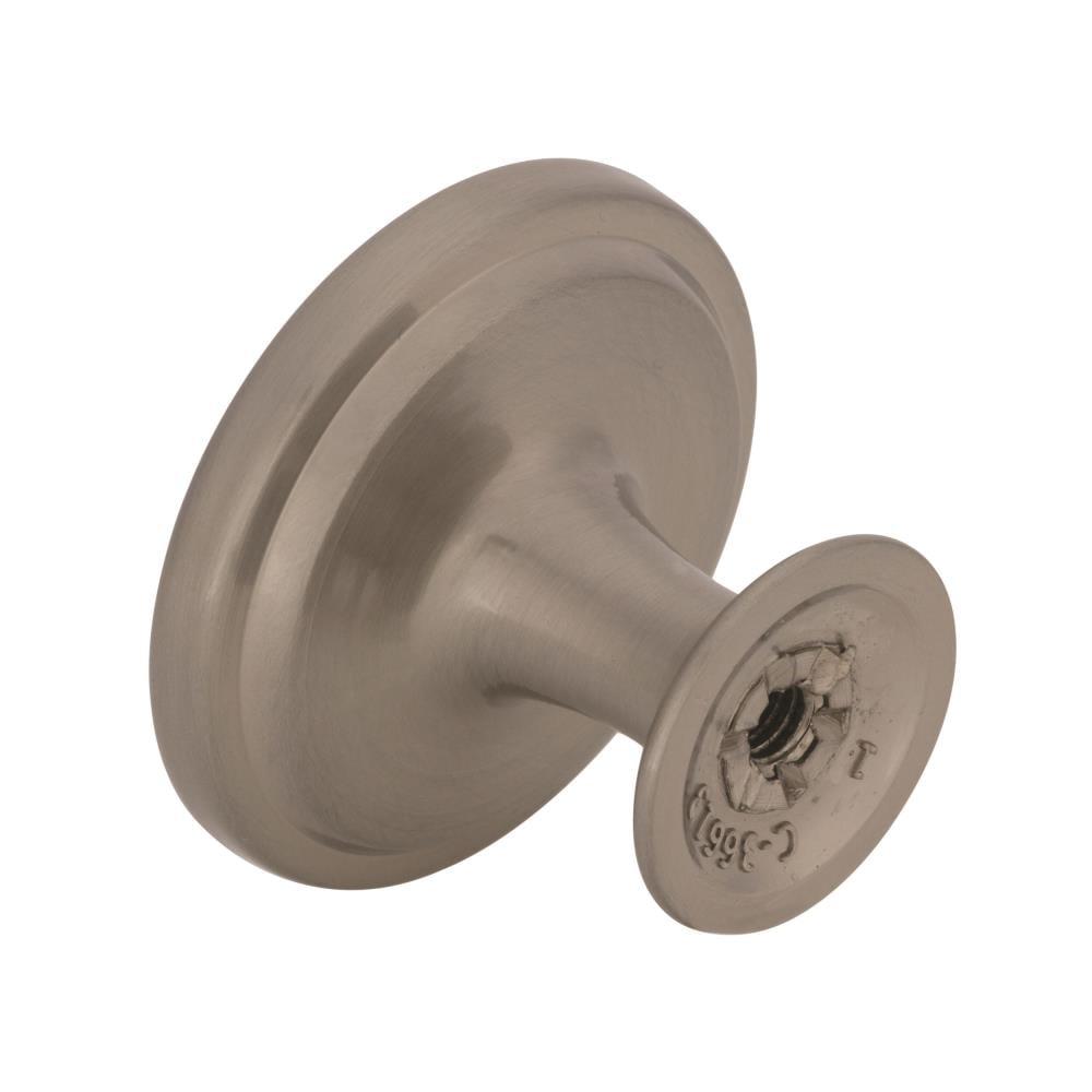 Satin Nickel Round Cabinet Knob with Mounting Hardware