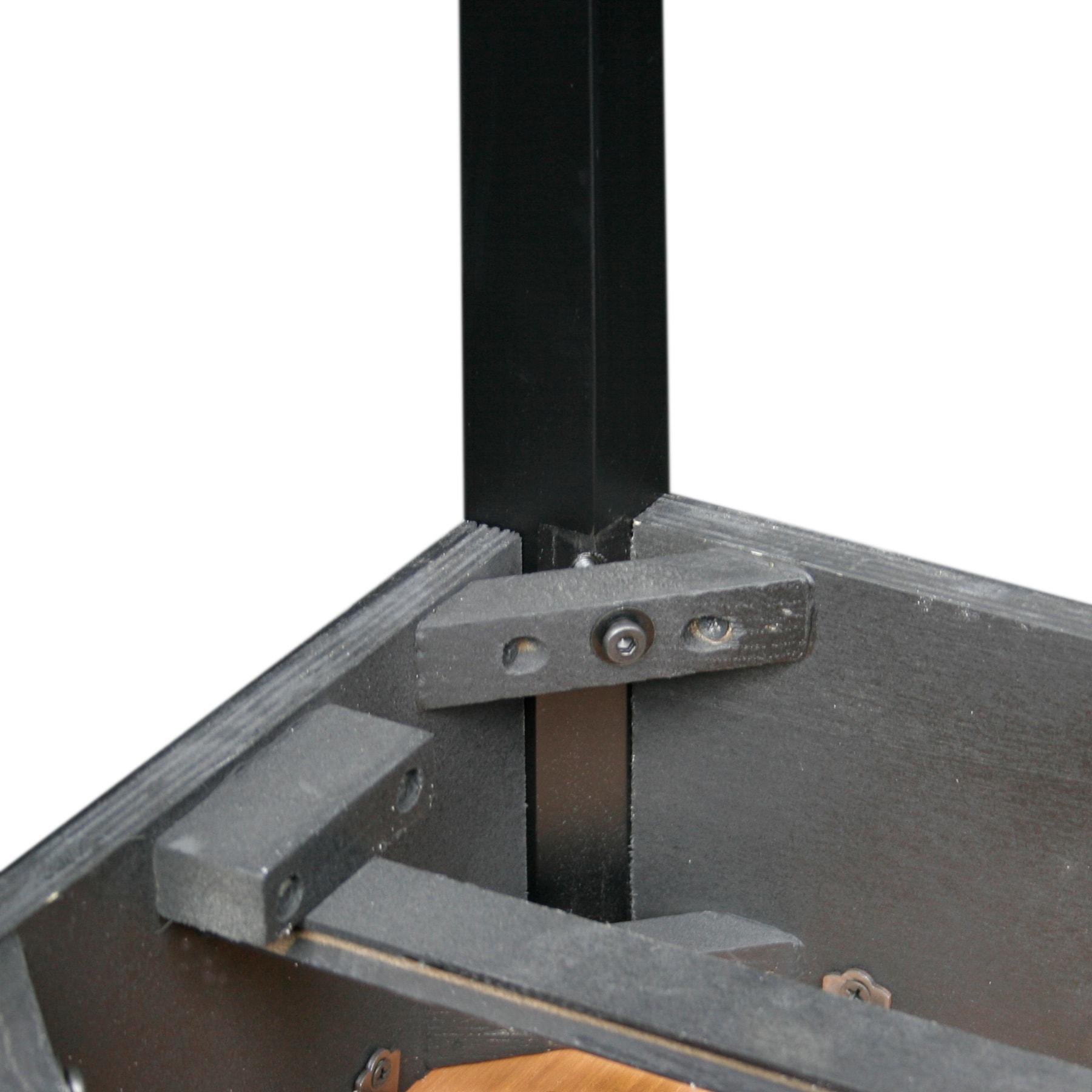 Home 9041-SL One Drawer Square Side Table with Shelf, Medium Oak and Slate Black