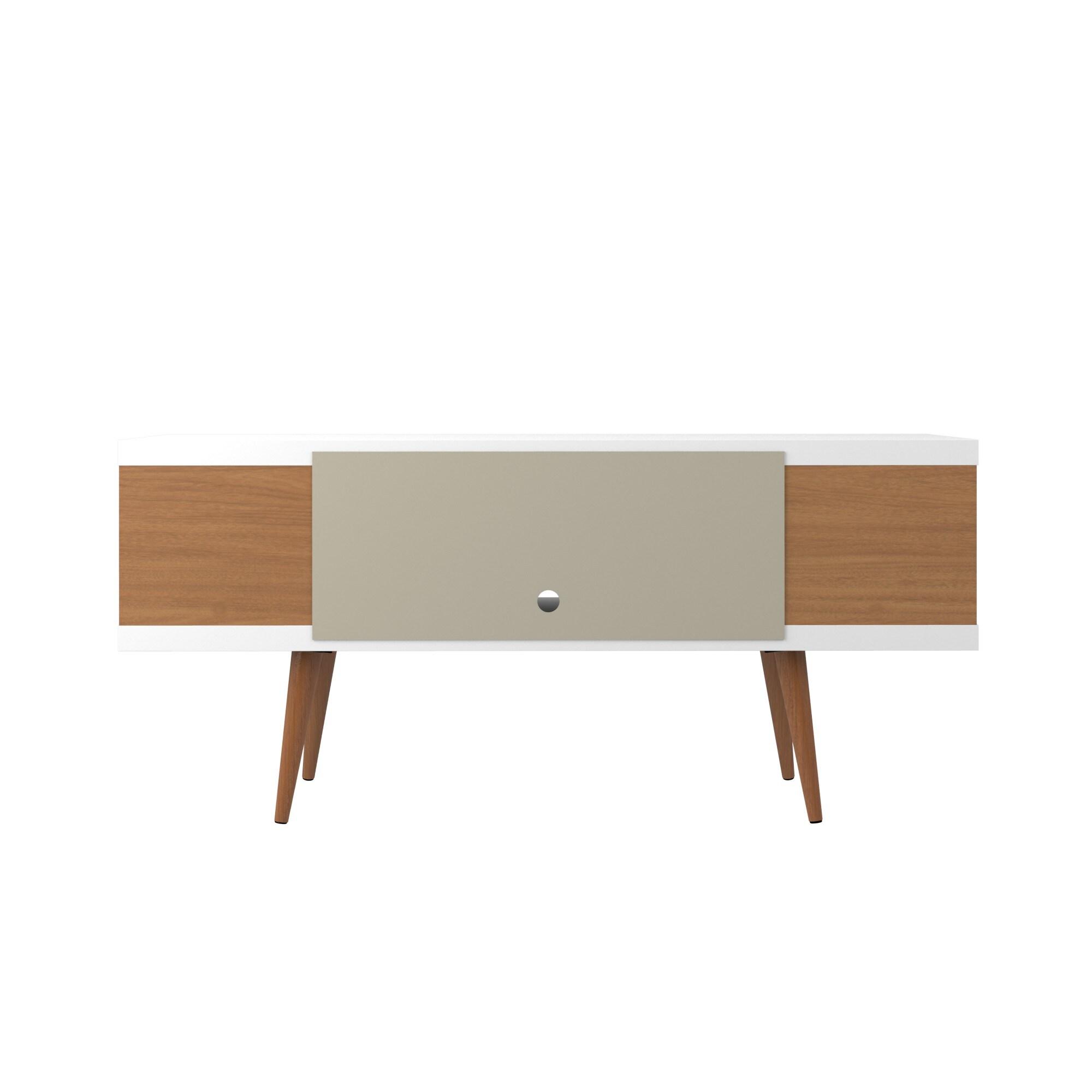 Utopia 53.14" TV Stand with Splayed Wooden Legs and 4 Shelves