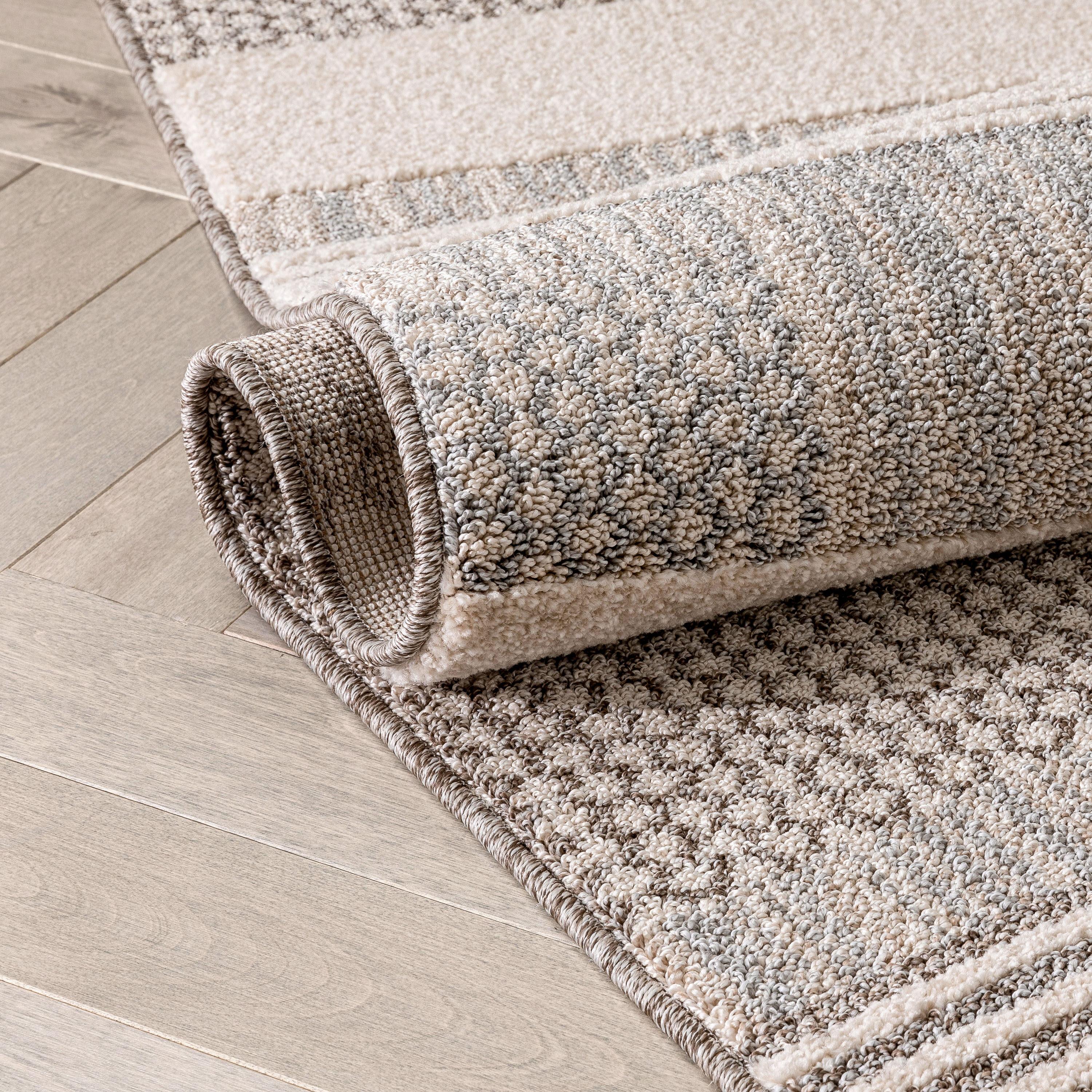 Marcone Briar Tribal Geometric Abstract Beige Looped Pile Rug