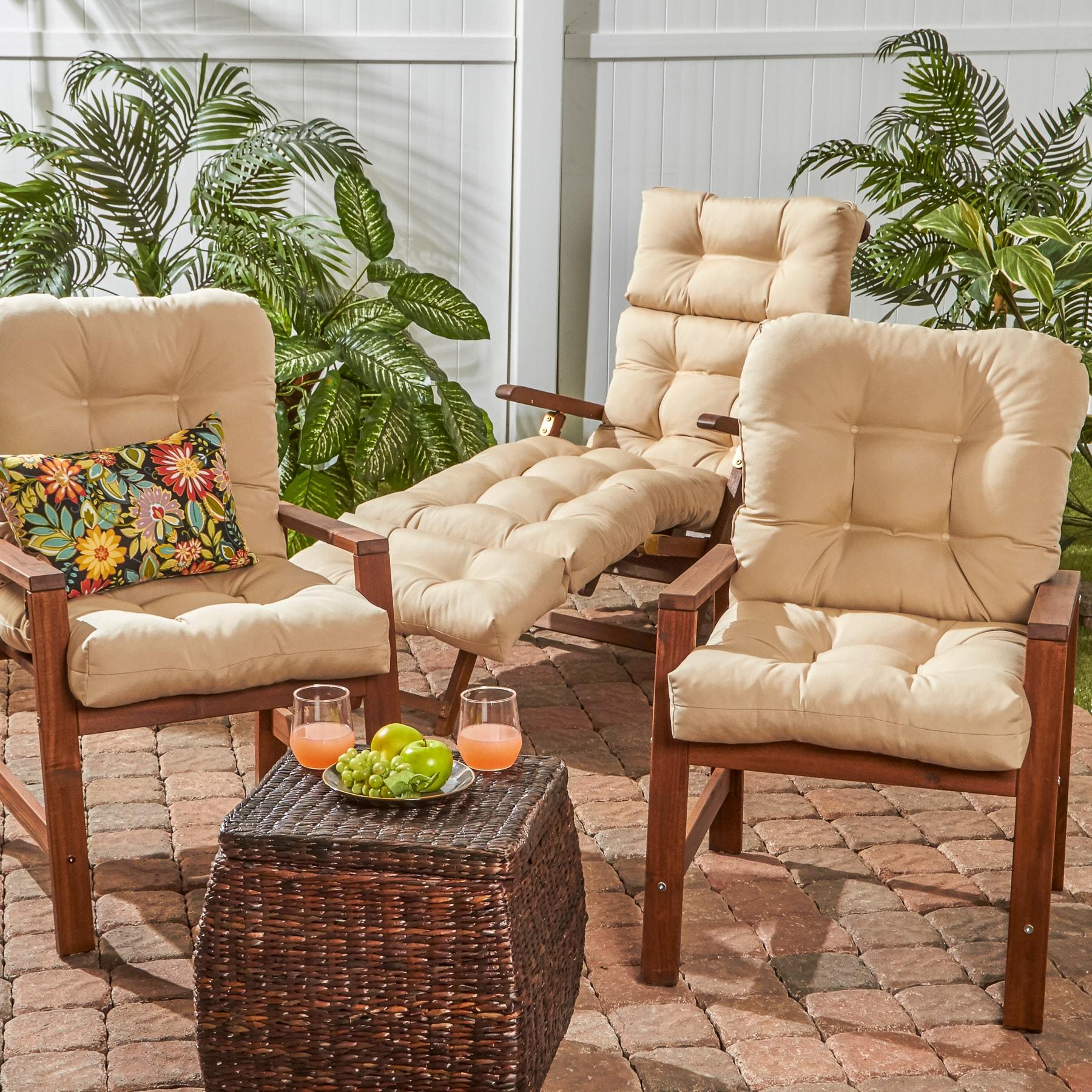 Stone 42 x 21 in. Outdoor Tufted Chair Cushion (set of 2) by Greendale Home Fashions