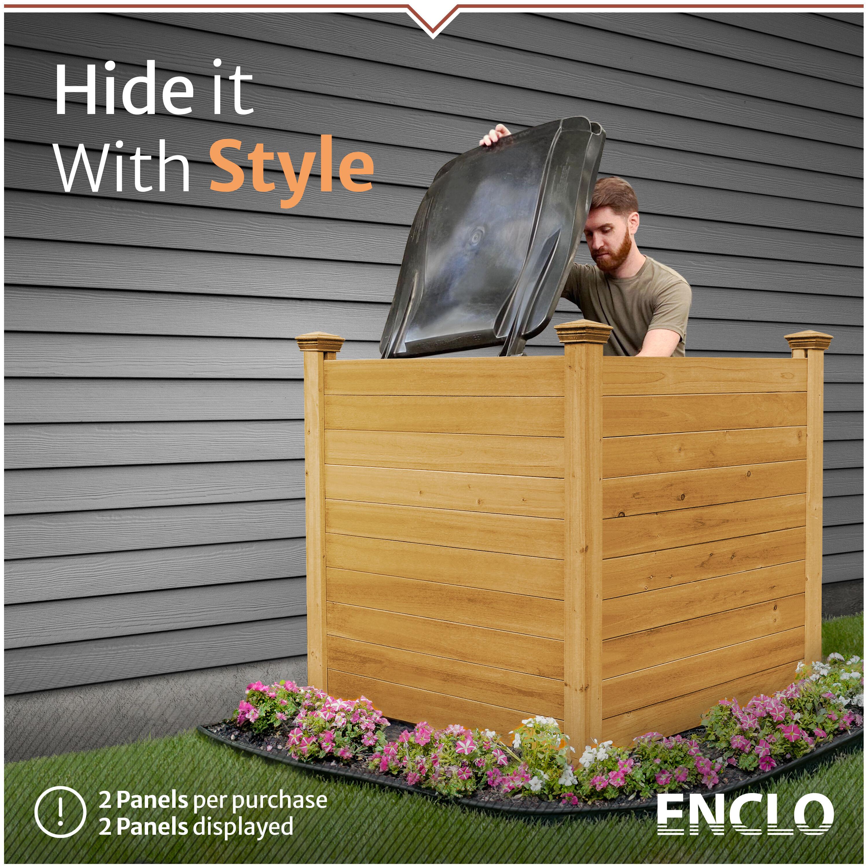 4ft H x 4ft W (2 Panels) No Dig Enclo Premium Wood Privacy Screen, Ideal Outdoor Privacy Wall, Pool Equipment Enclosure, Cedar Privacy Fence, Trash Can Enclosures, Air Conditioner Fence, EC18029