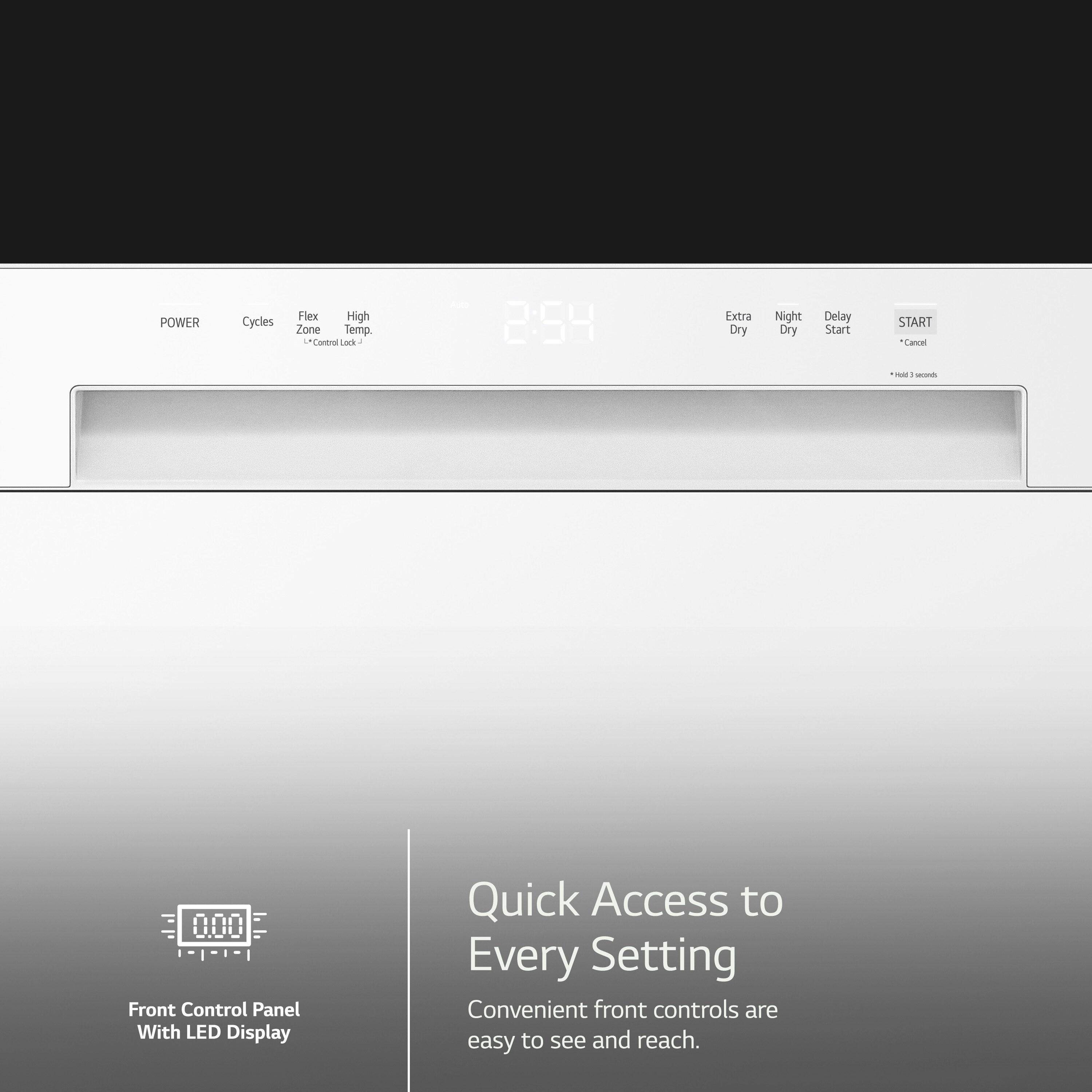 Front Control Dishwasher with LoDecibel Operation and Dynamic Dry