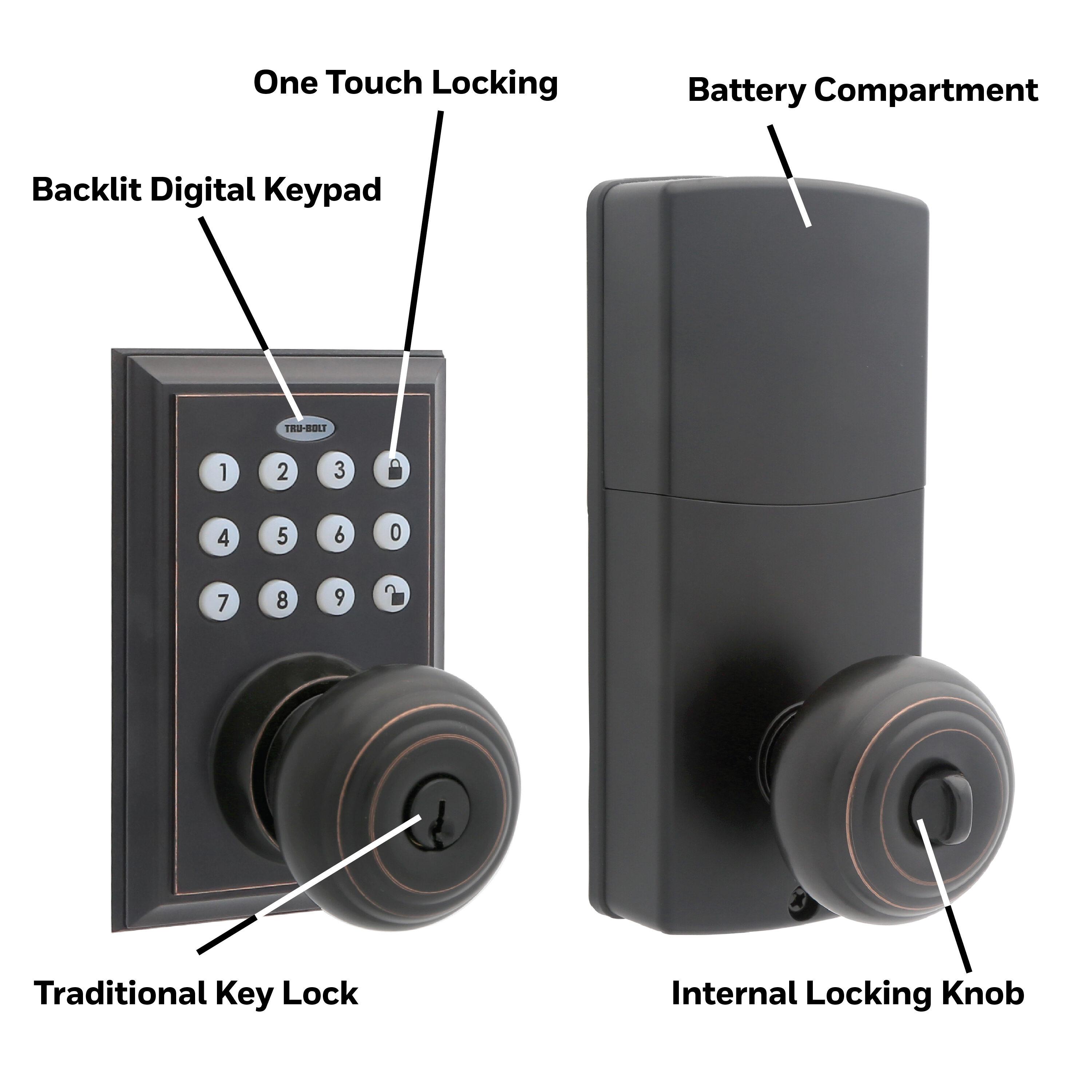 Honeywell Digital Door Lock with Keypad Set, Bluetooth Keypad Door Locks, Oil Rubbed Bronze Keypad Deadbolt for Secure Access, Convenient Entry and Enhanced Security, Model 8832401S
