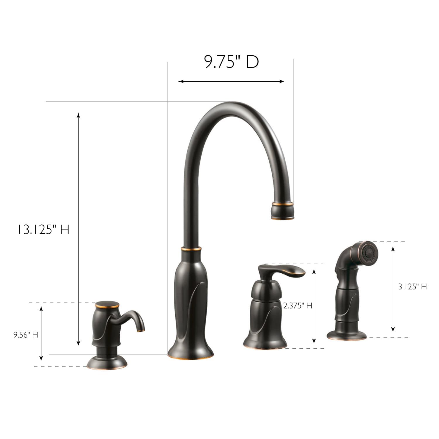 Alcott Hill® Alcott Hill® Helen Kitchen Faucet with Side Spray and Soap Dispenser