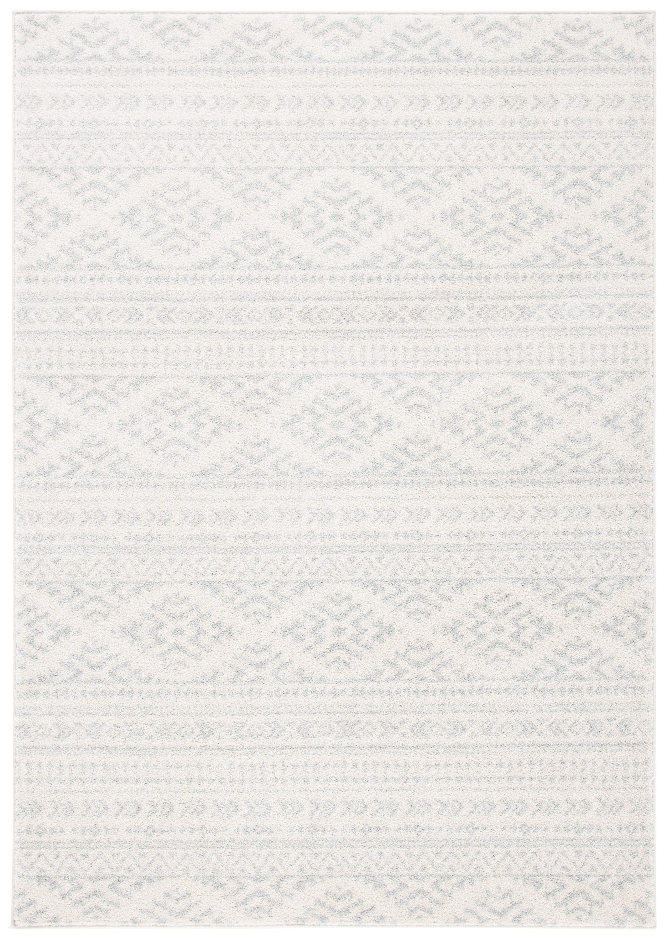 SAFAVIEH Tulum Lakisha Distressed Southwestern Area Rug, 9' x 12', Ivory/Light Grey