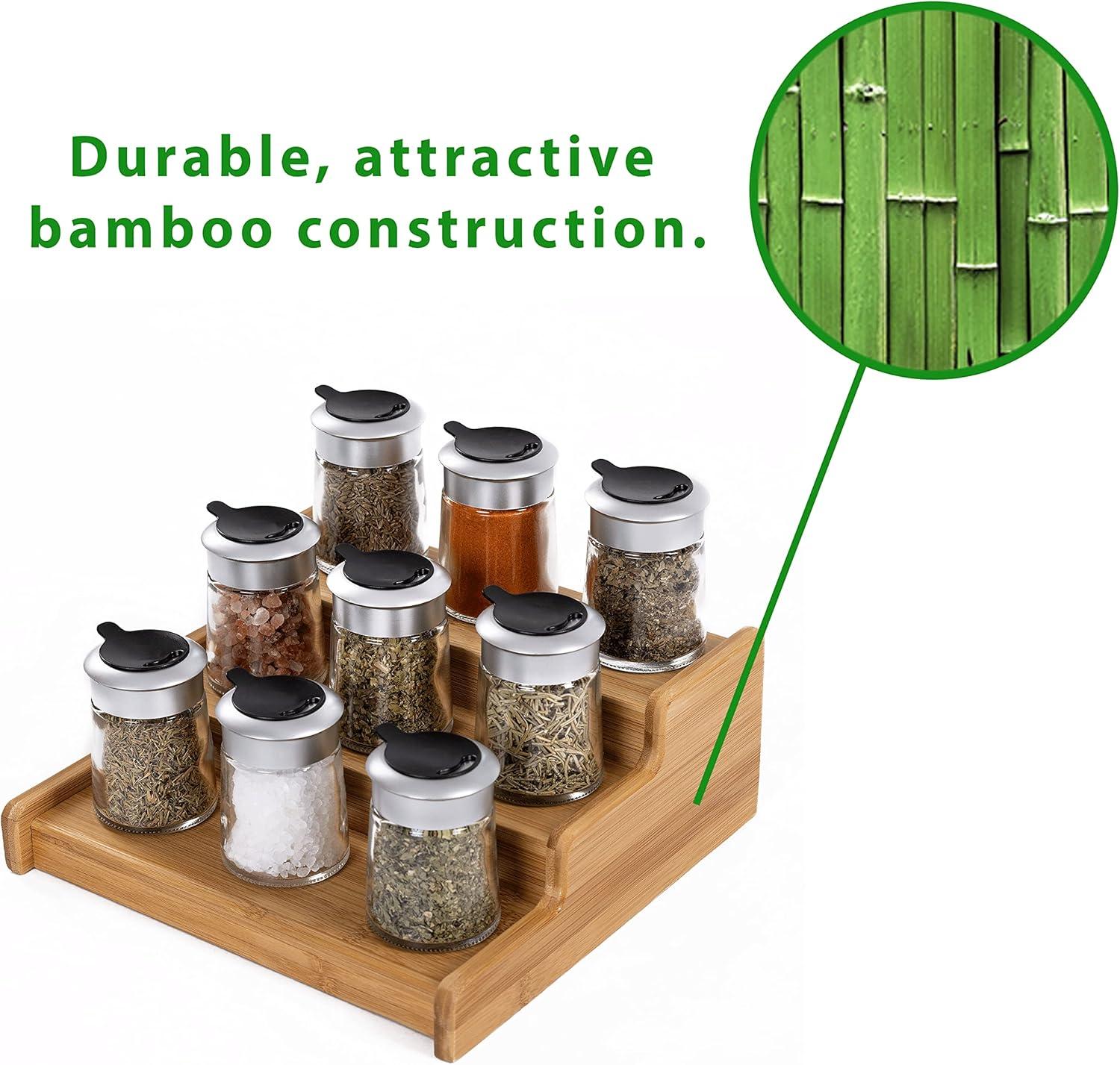 Seville Classics 3-Tier Expandable Bamboo Spice Rack