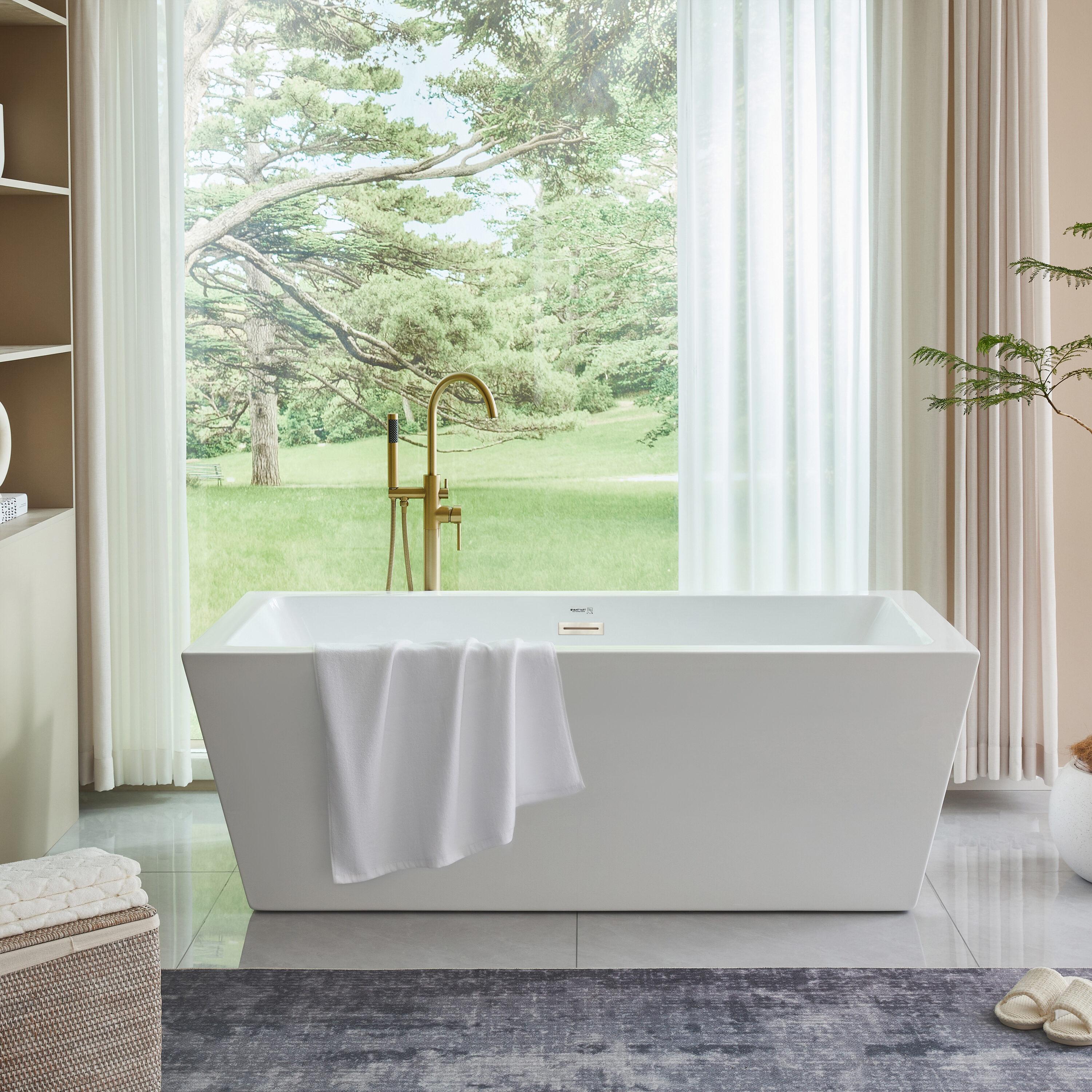 Elena 59" x 30" Freestanding Soaking Acrylic Bathtub
