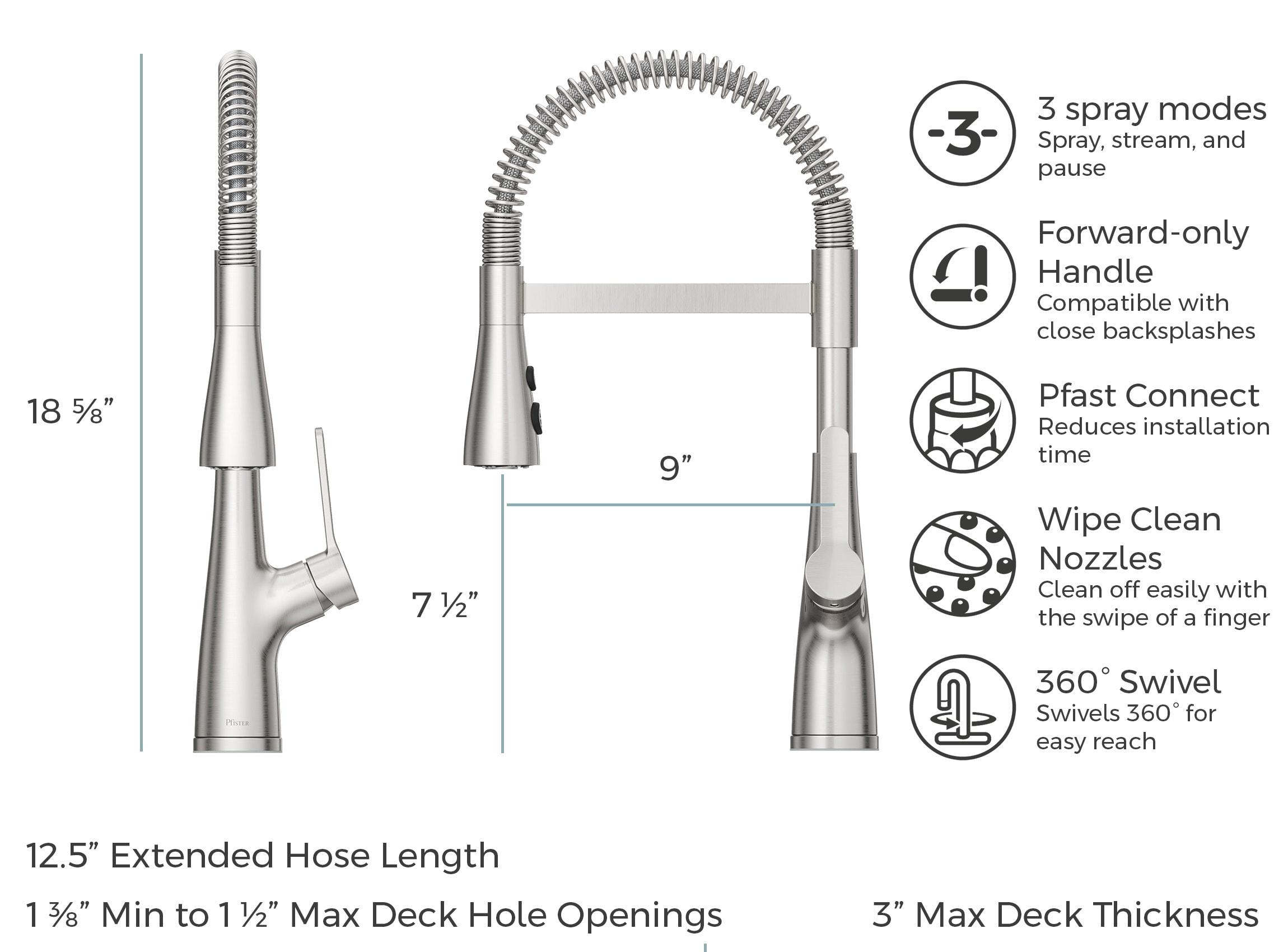 Neera Culinary Look Pull Down Single Handle Kitchen Faucet