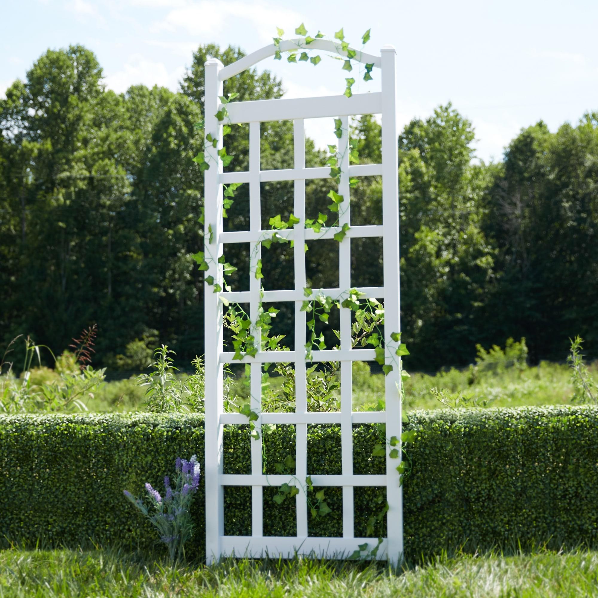 Dura-Trel Inc Dura-Trel Cambridge 28 x 75 Inch PVC Vinyl Outdoor Garden Patio Trellis