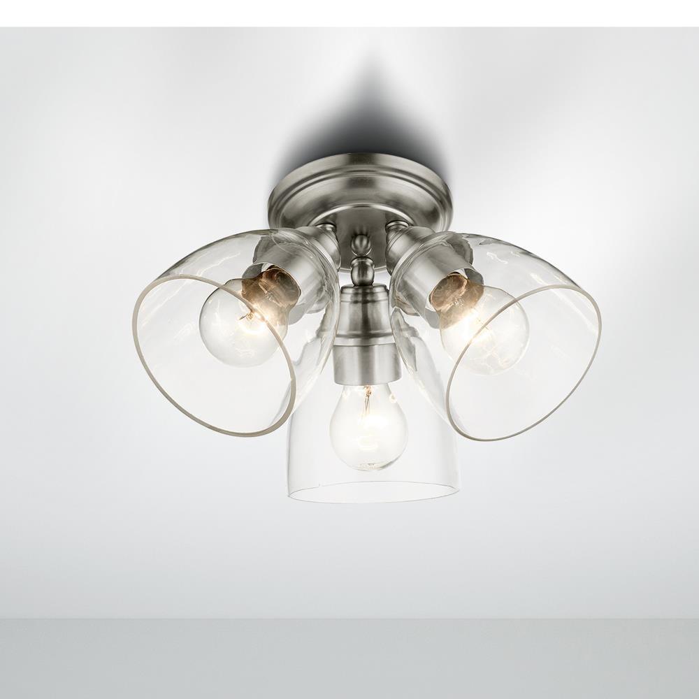 Livex Lighting Montgomery 3 - Light Flush Mount in  Brushed Nickel