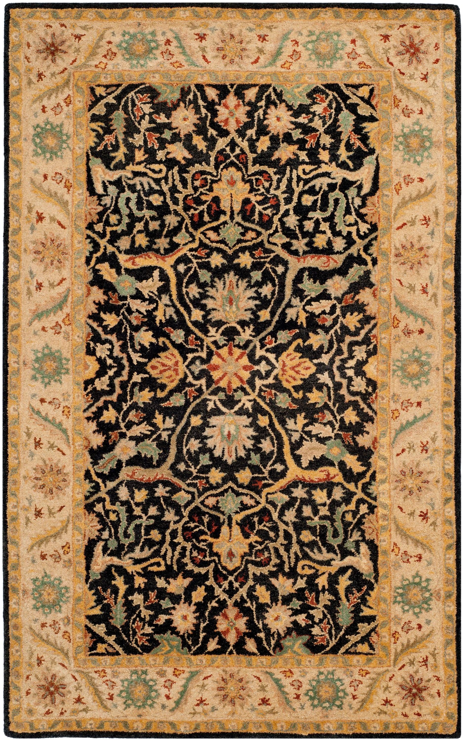 Antiquity AT14 Hand Tufted Indoor Area Rug - Black - 5'x8' - Safavieh