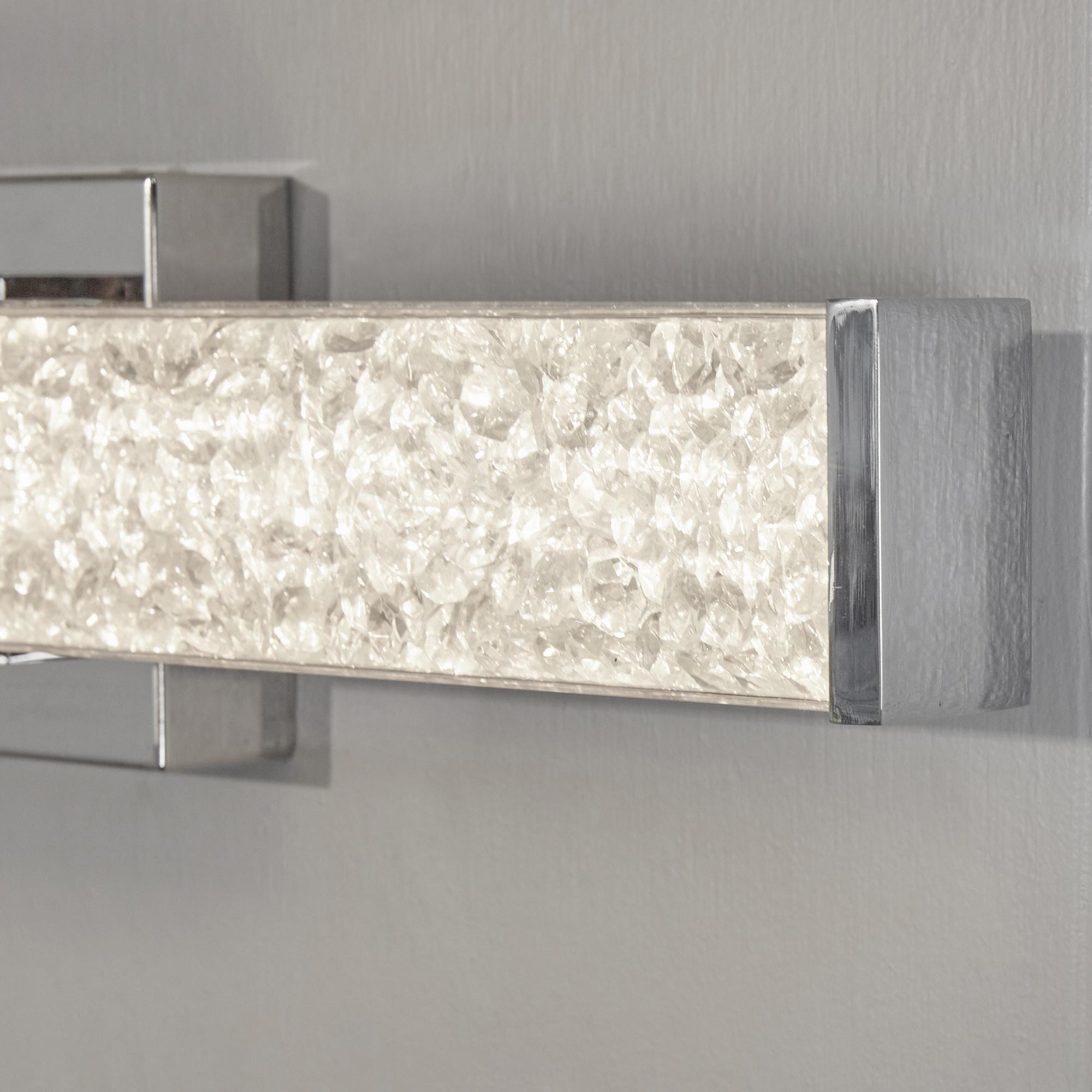 Artika Riviera 27 in. 1-Light Chrome Modern Integrated LED Vanity Light Bar for Bathroom with Crystals