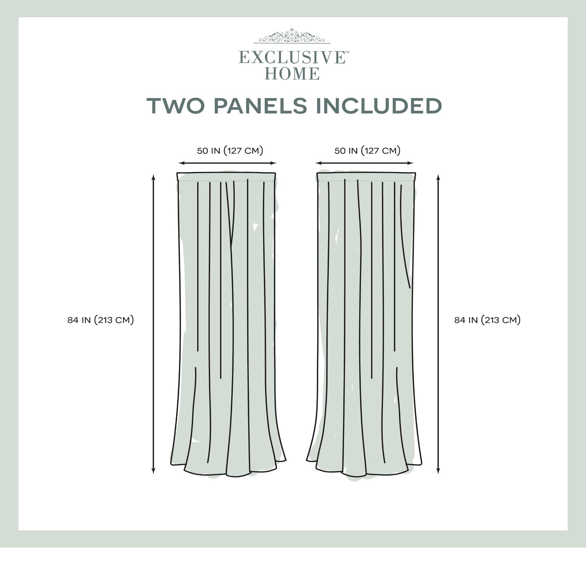 Set of 2 (84"x54") Darma Rod Pocket Window Curtain Panel Light Gray - Exclusive Home: Modern Light Filtering Stripes