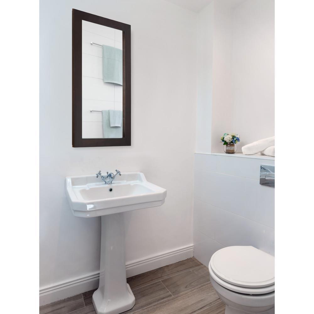 Design House 16" x 5" x 30" Wall Mounted 1-Door Mirrored Bathroom Medicine Cabinet, Espresso