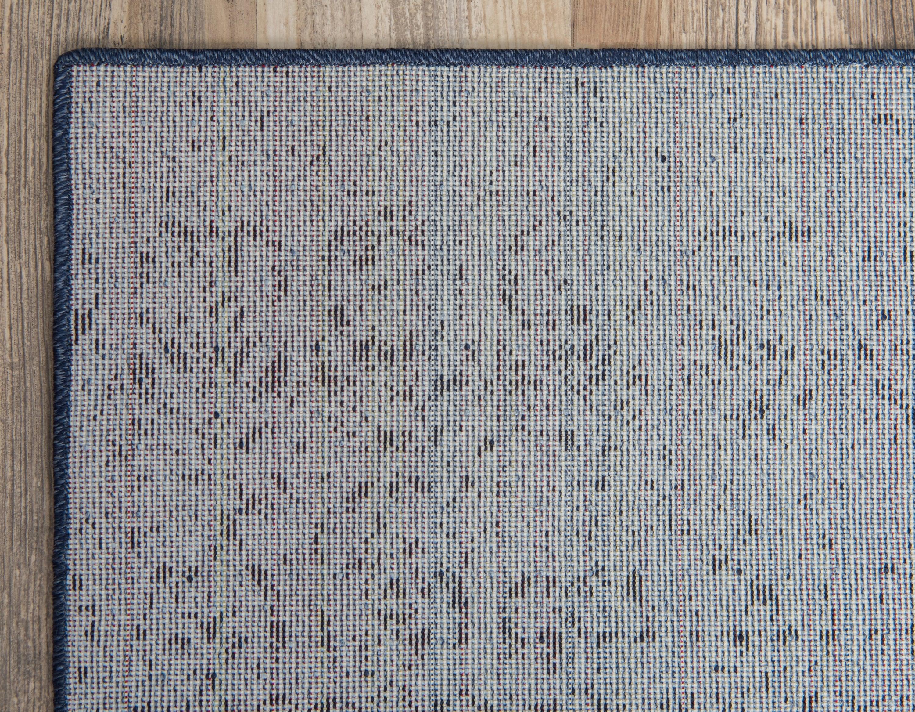 Unique Loom Jennifer Del Mar 8 x 11 (ft) Loomed Polypropylene Blue/Navy Blue Rectangular Indoor Stripe Industrial Area rug