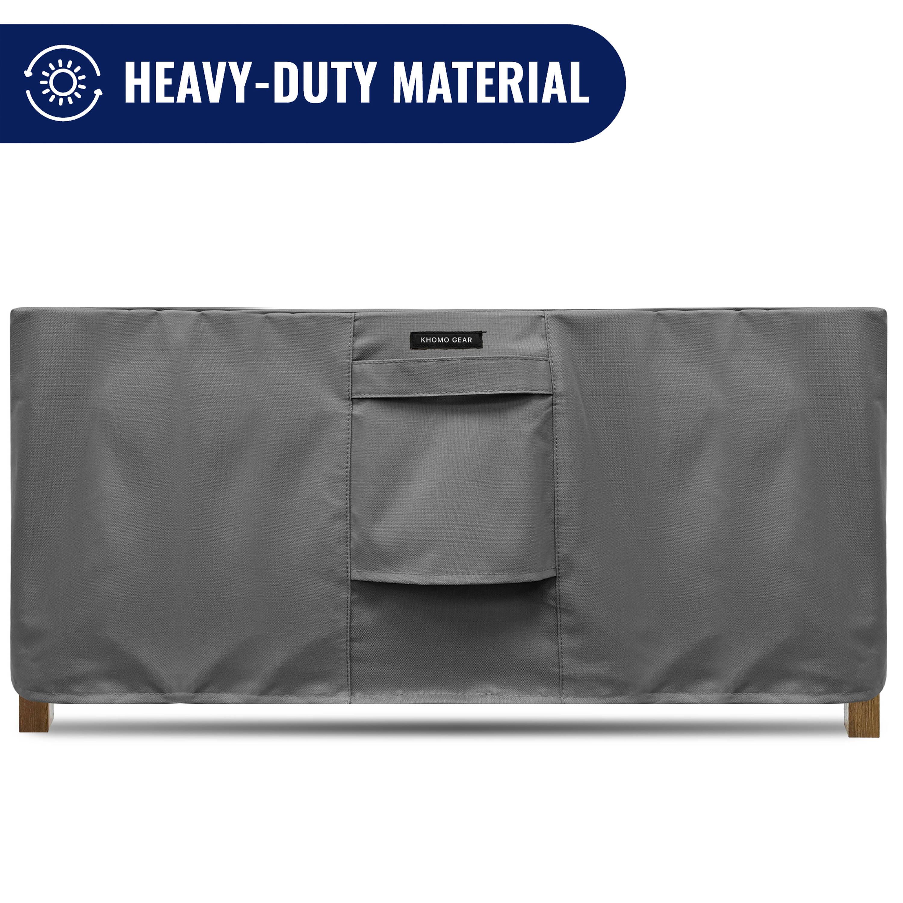 Heavy-Duty Gray Waterproof Outdoor Coffee Table Cover