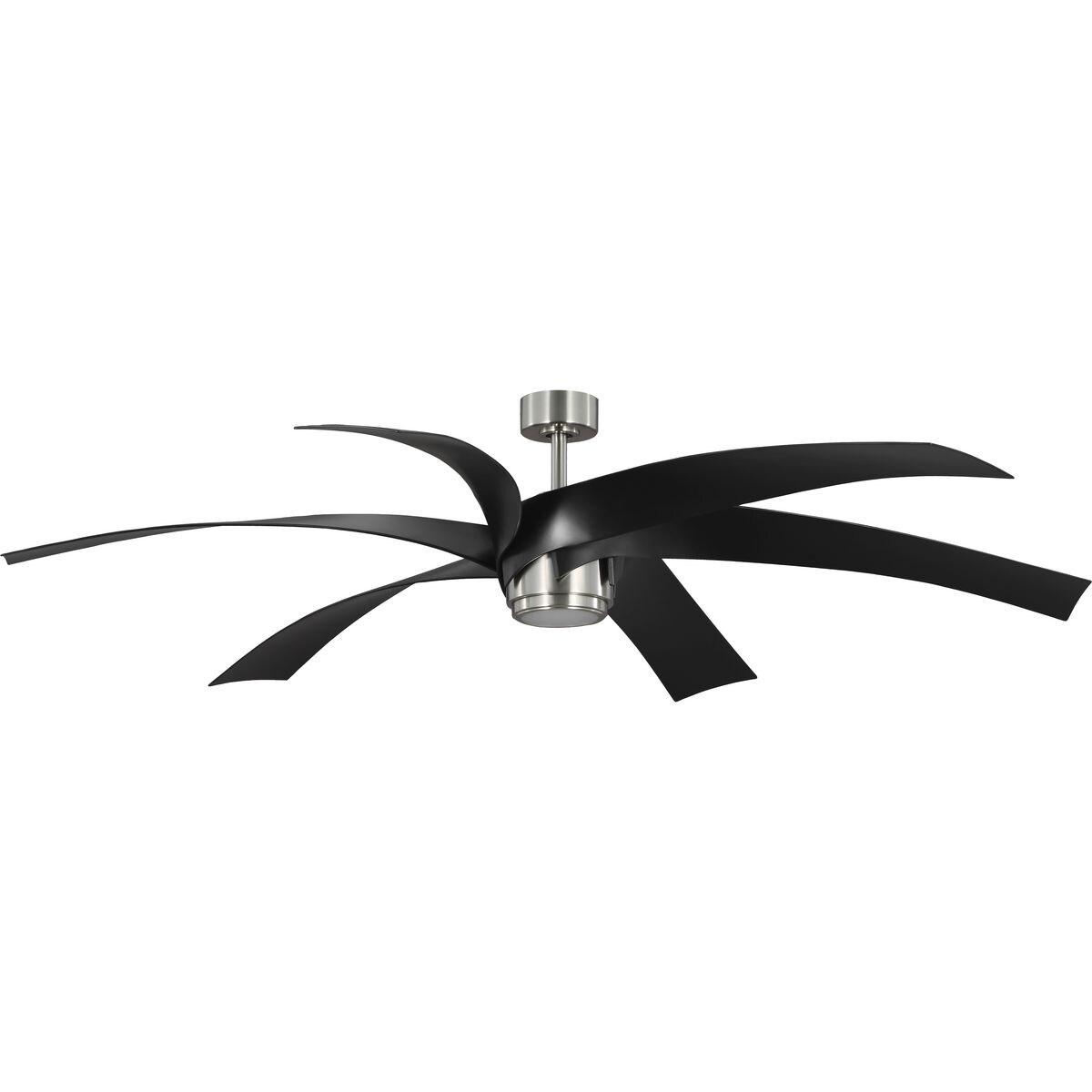 P250108-009-30-Progress Lighting-Insigna - 6 Blade Ceiling Fan with Light Kit In Contemporary Style-14.75 Inches Tall and 72 Inches Wide-Brushed