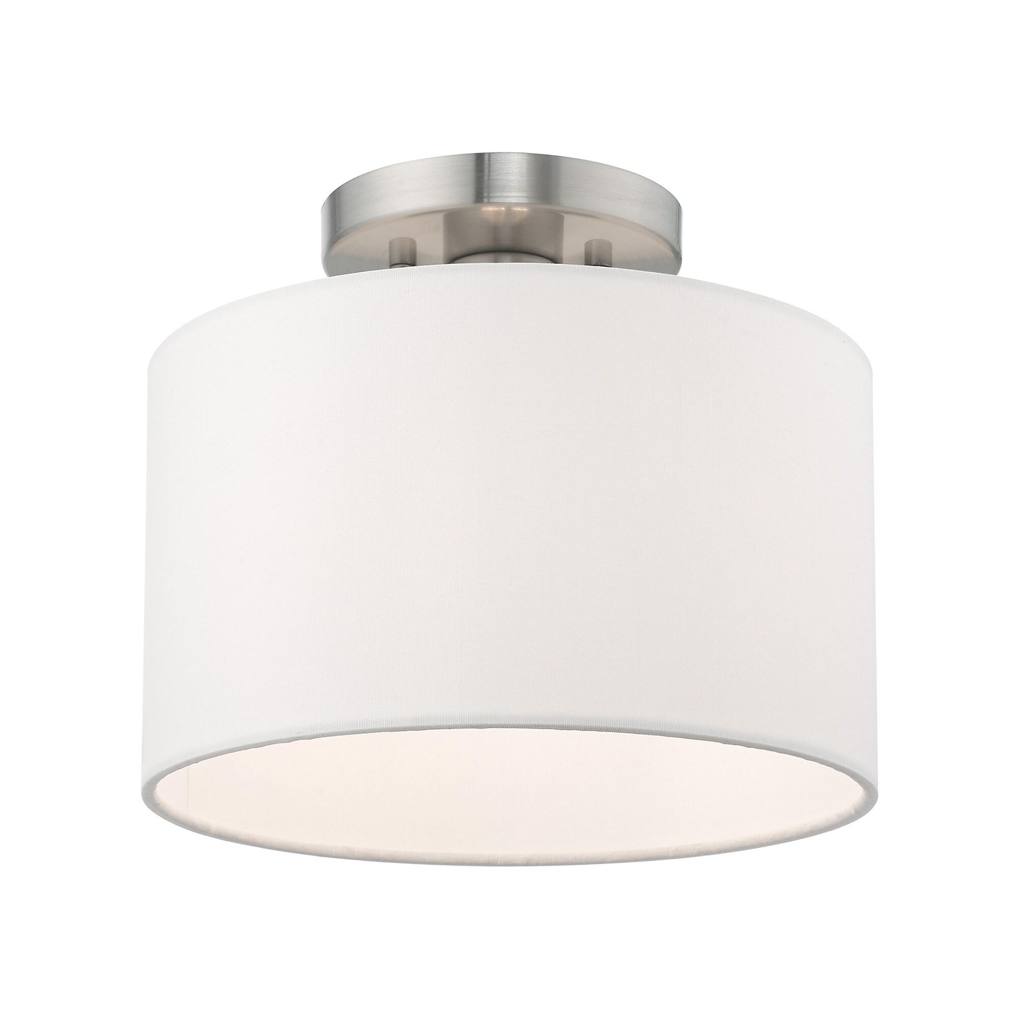 Livex Lighting Clark 1 - Light Semi-Flush Mount in  Brushed Nickel