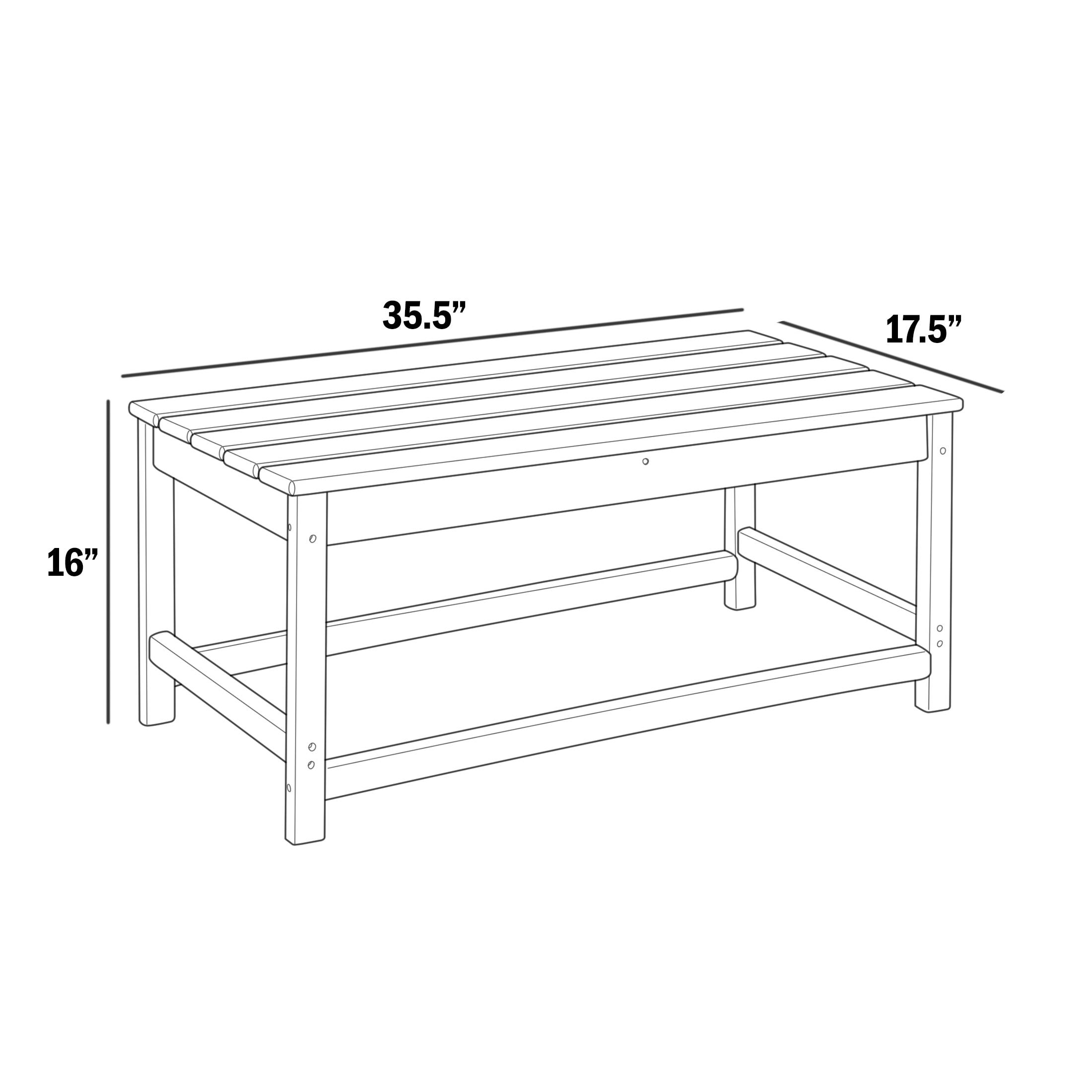 Westin Outdoor 35" Inch Adirondack Coffee Table for Patio Backyard UV Weather Resistant HDPE Plastic, Lime